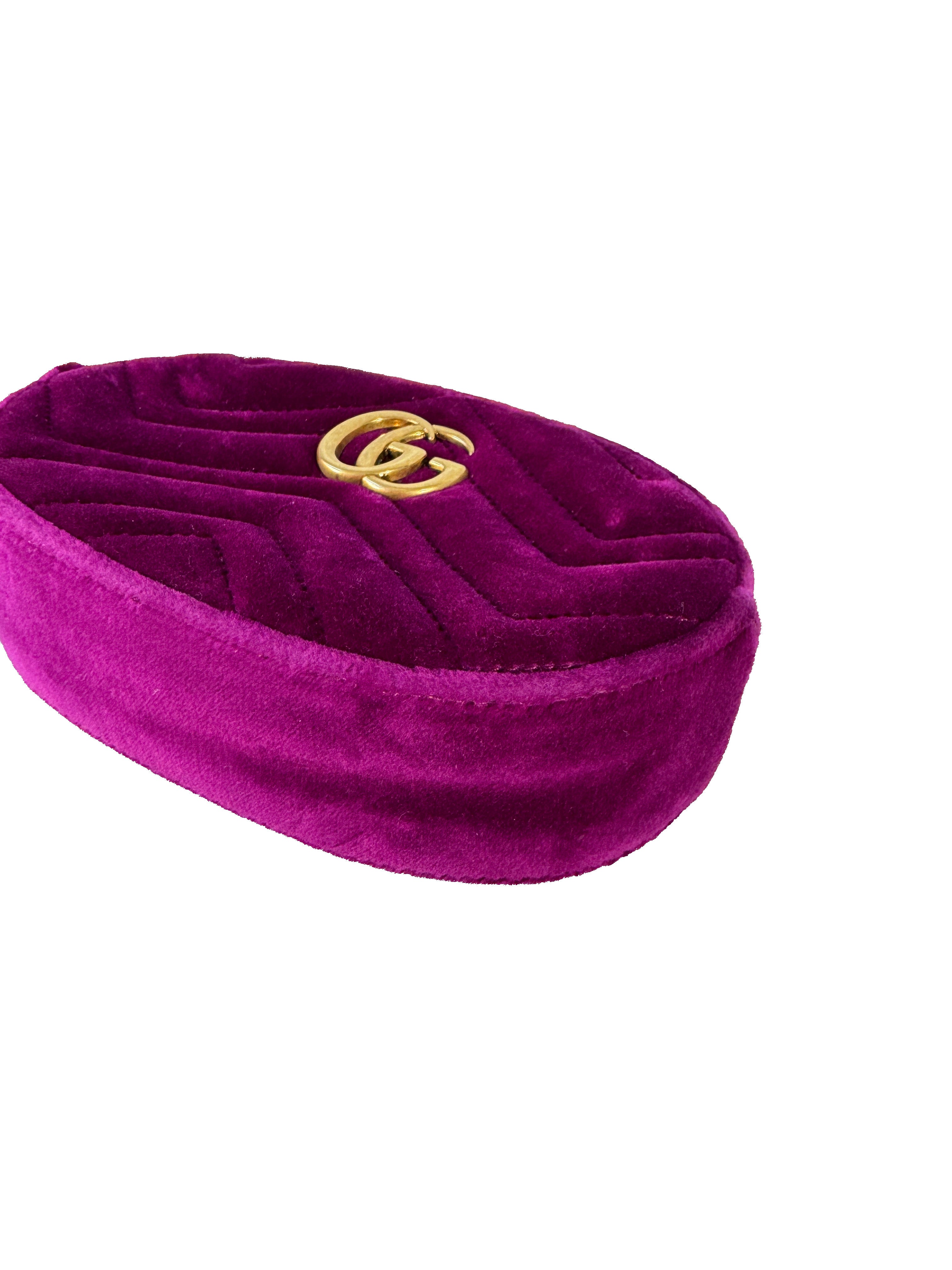Gucci purple velvet Marmont belt bag 476434 493075