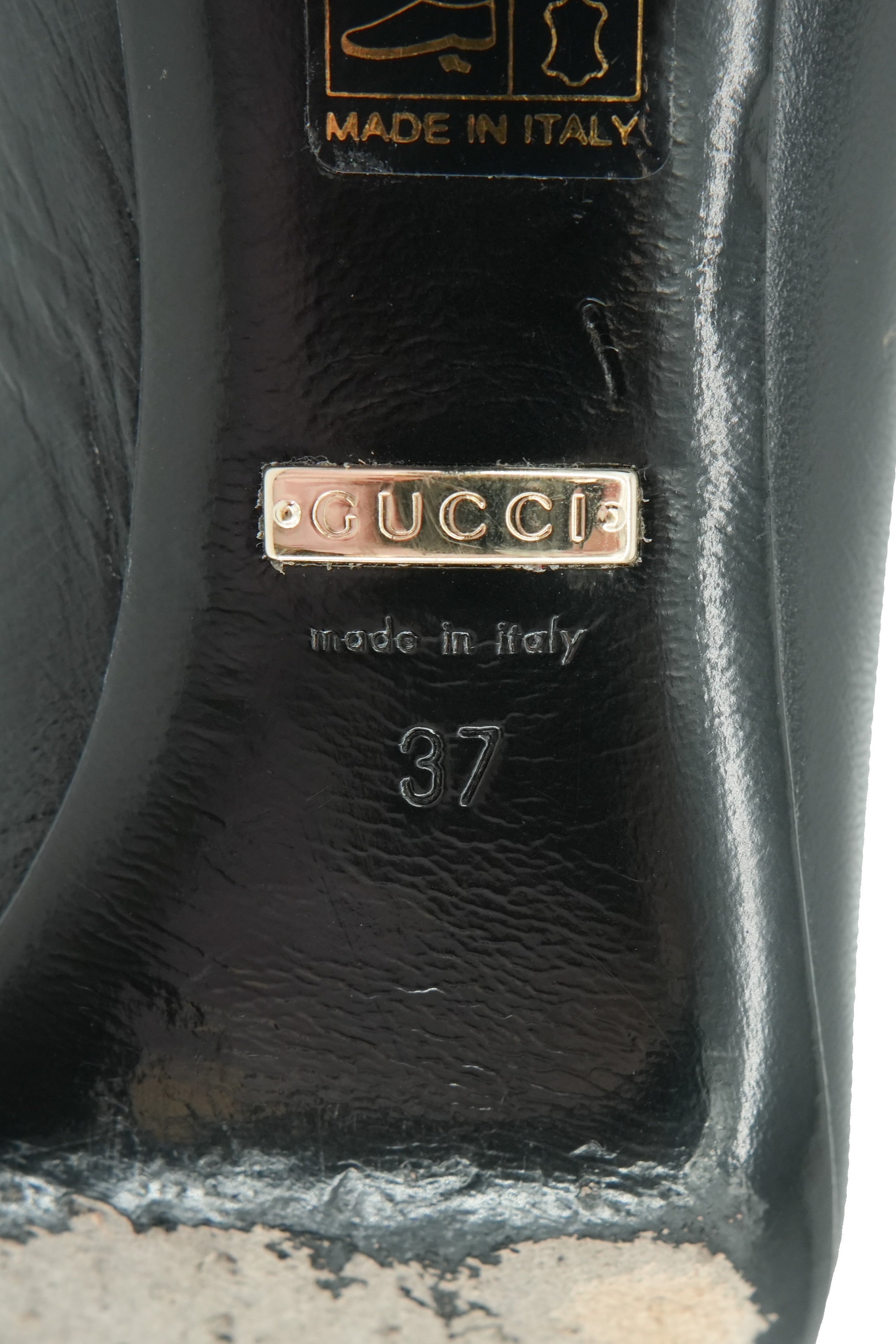 Gucci black leather crystal GG pumps size 37 BOX