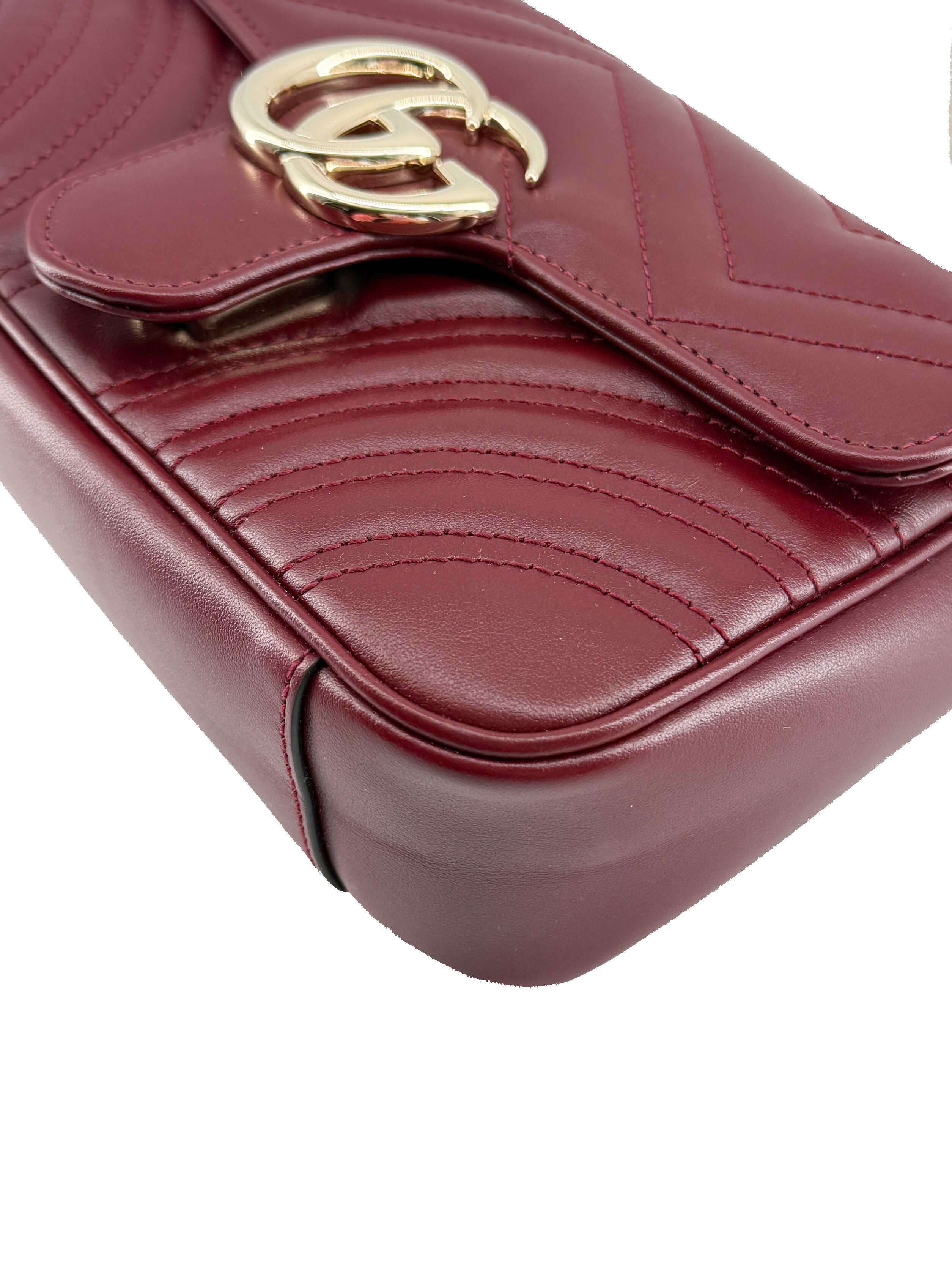 Gucci burgundy small Marmont shoulder bag 446744-650815