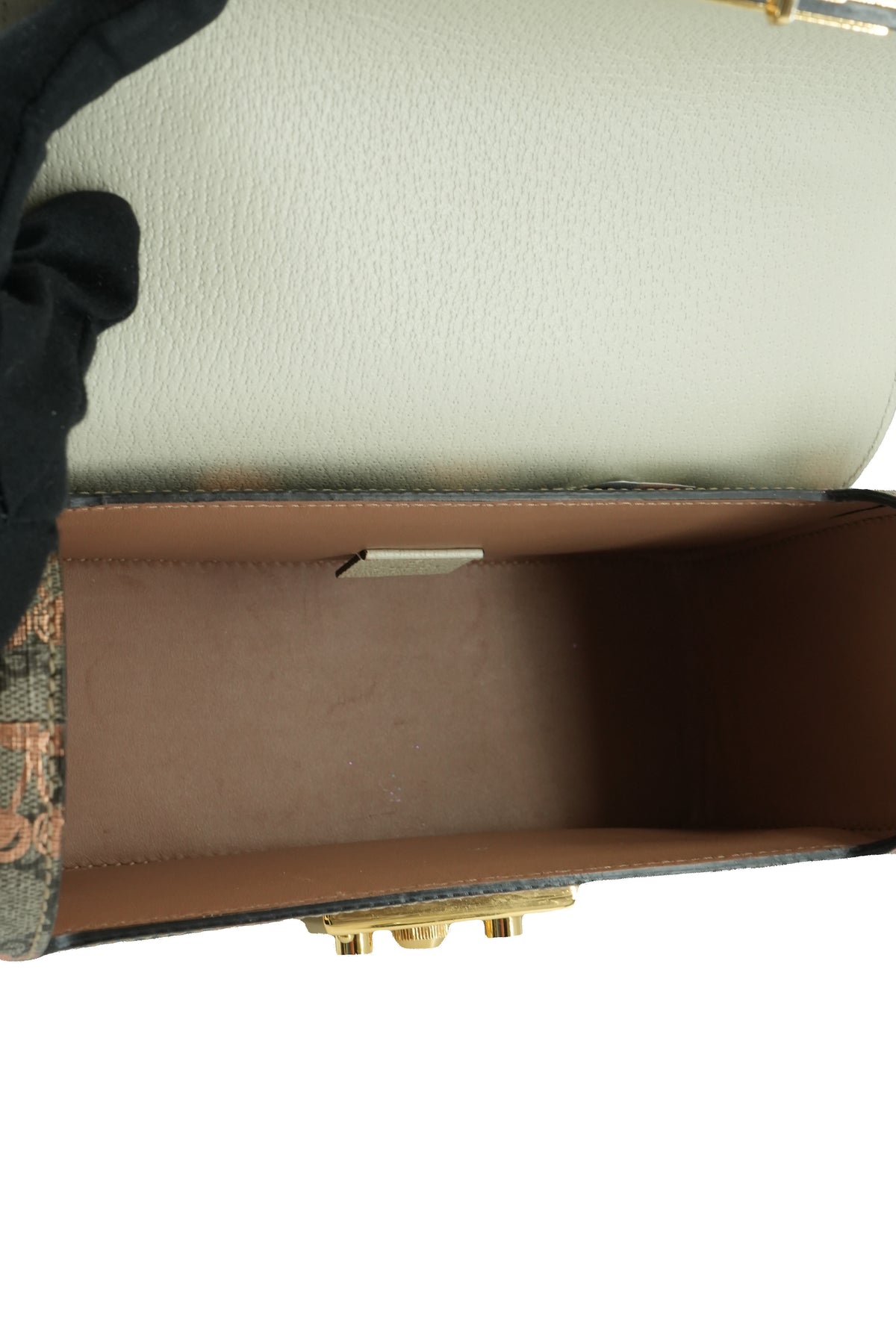 Gucci GG Supreme small Padlock bamboo top handle