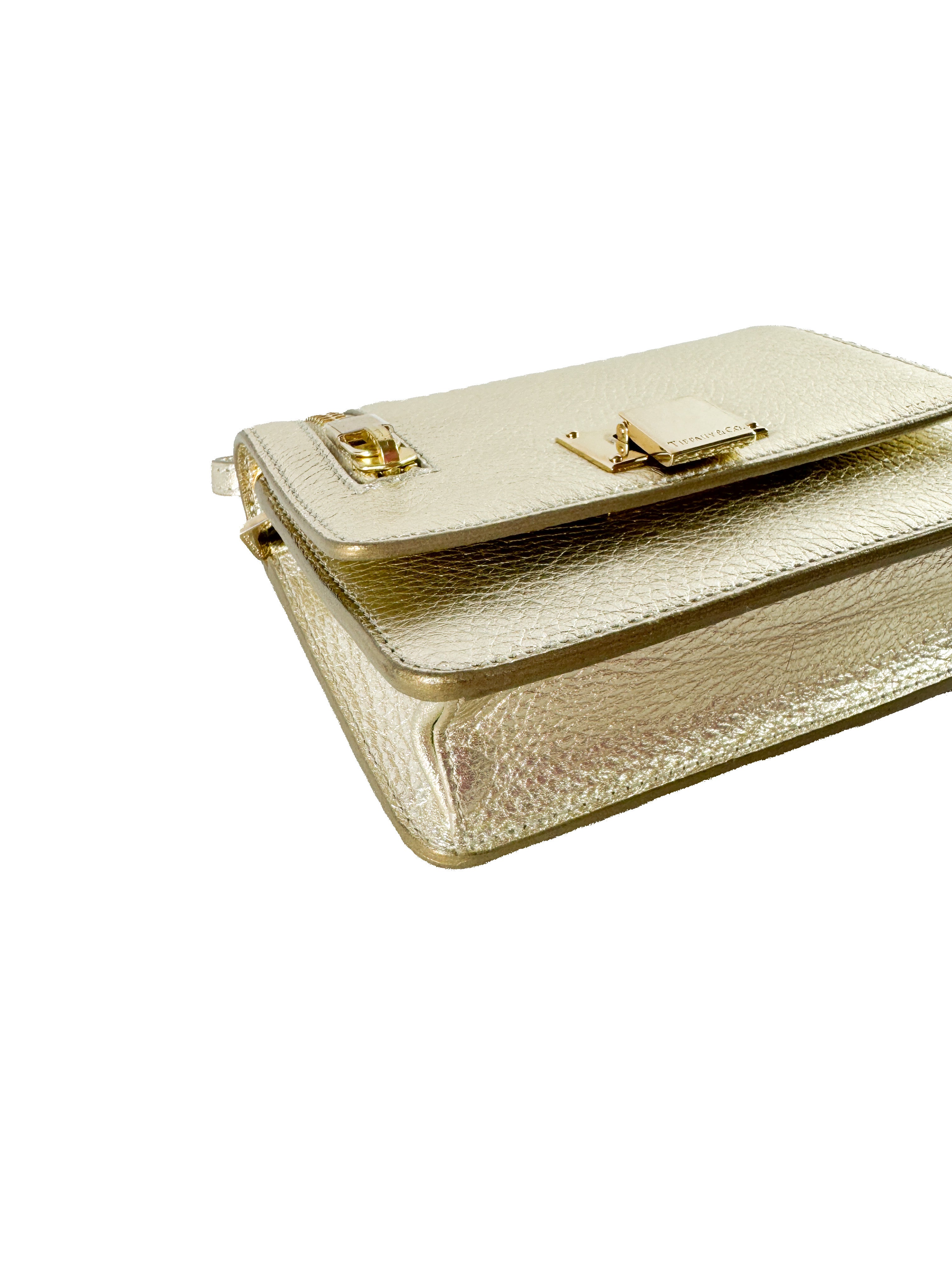 Tiffany & Co gold metallic leather wristlet - My Girlfriend's Wardrobe LLC