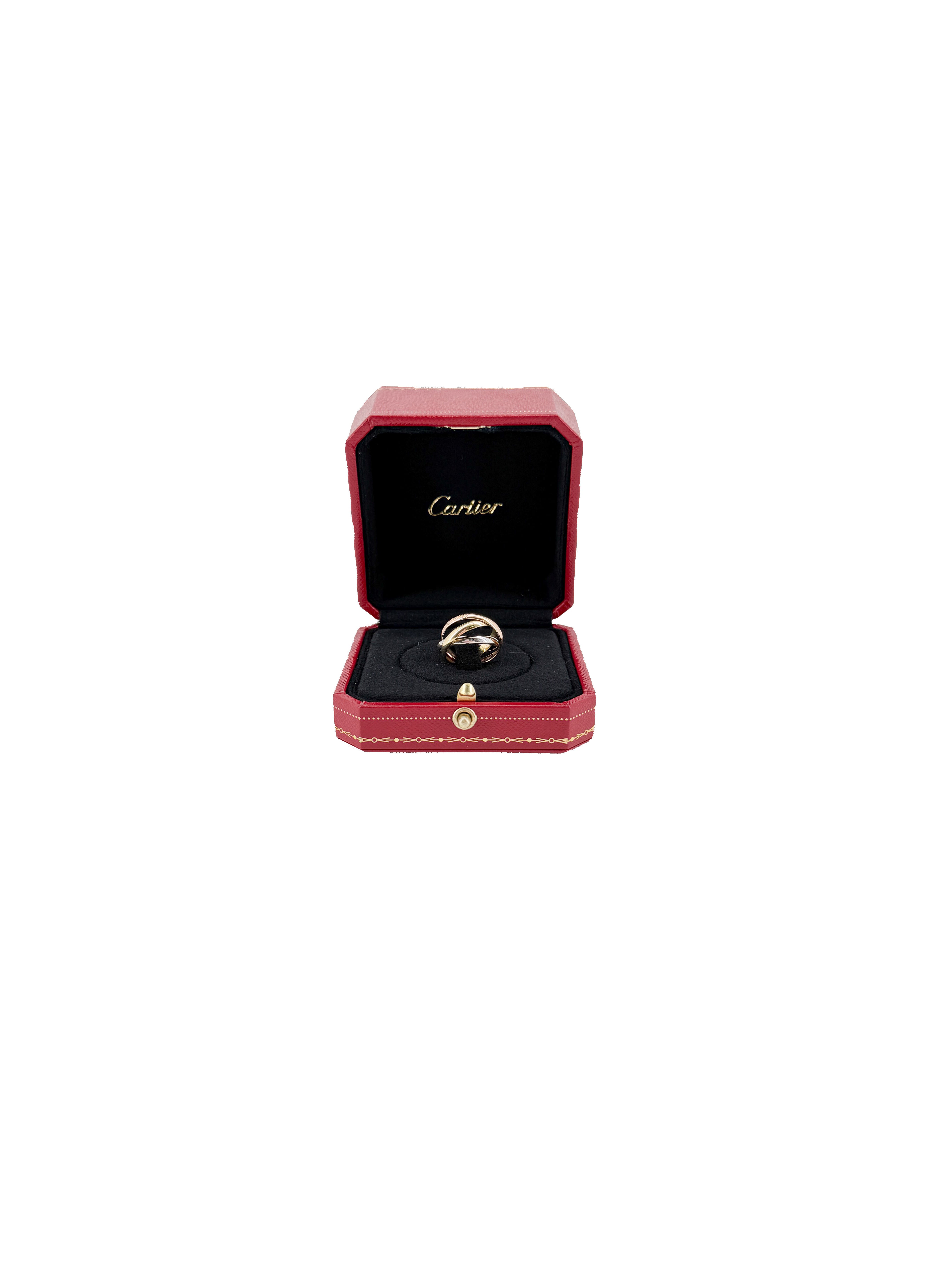 Cartier Trinity small model 3 golds size 50