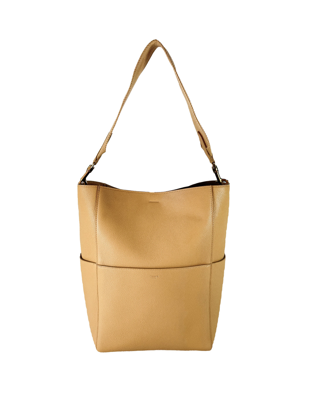 Celine honey beige leather Sangle Seau large U-GM-0159