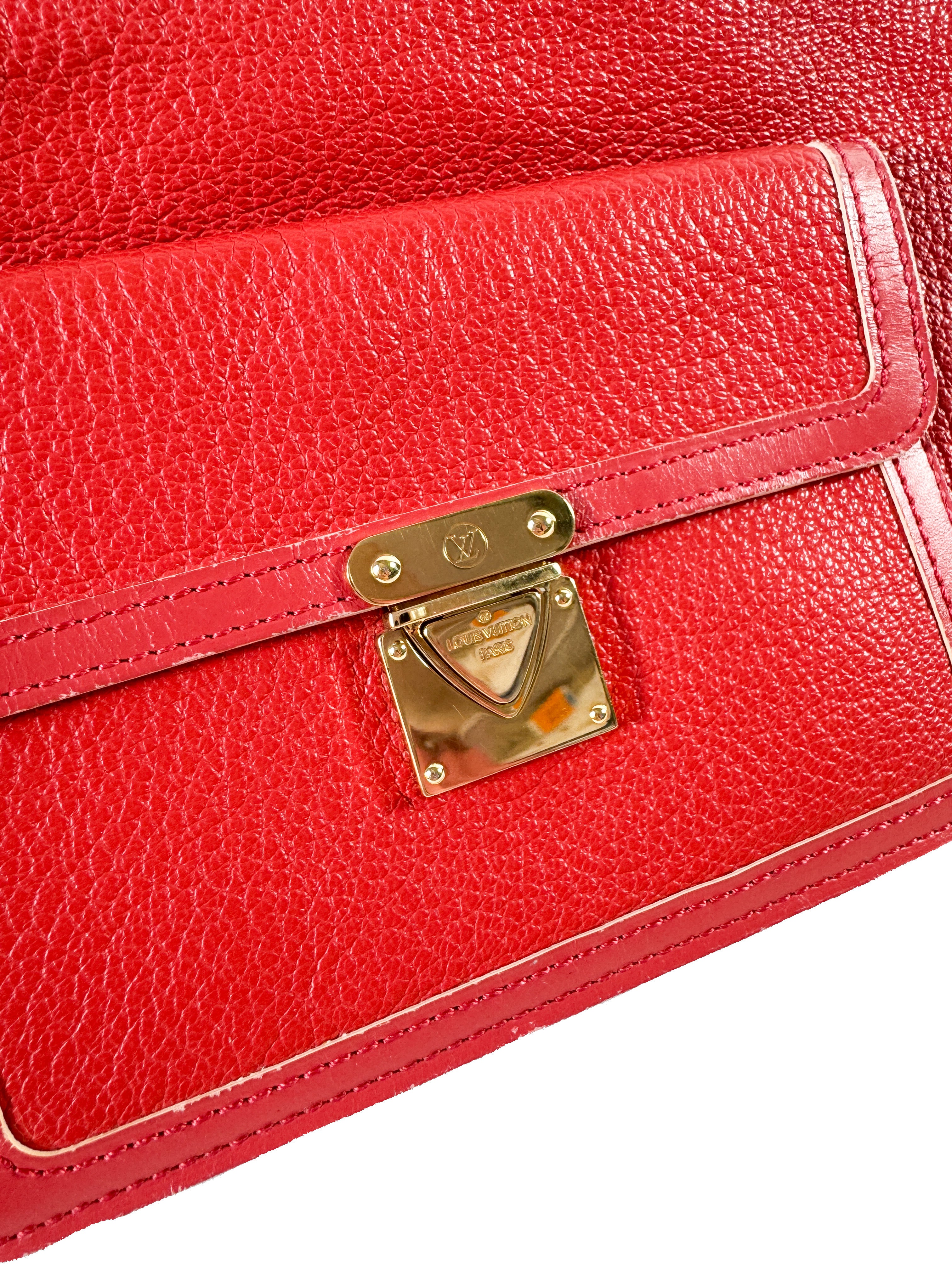 Louis Vuitton red leather Suhali l'Inseparable Zip Pouch  DU1025