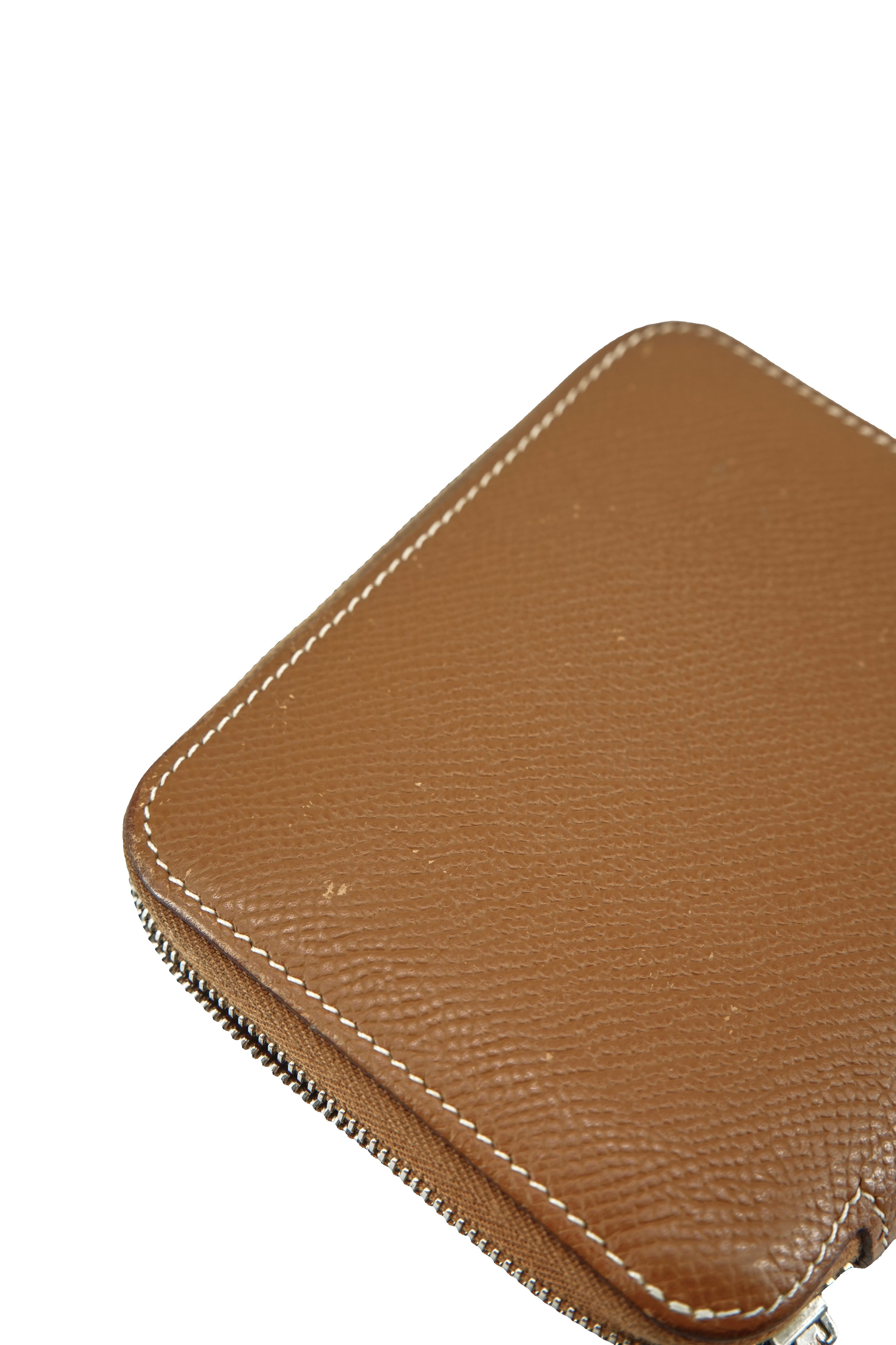 Hermès brown epsom Silkin' Compact wallet Square O
