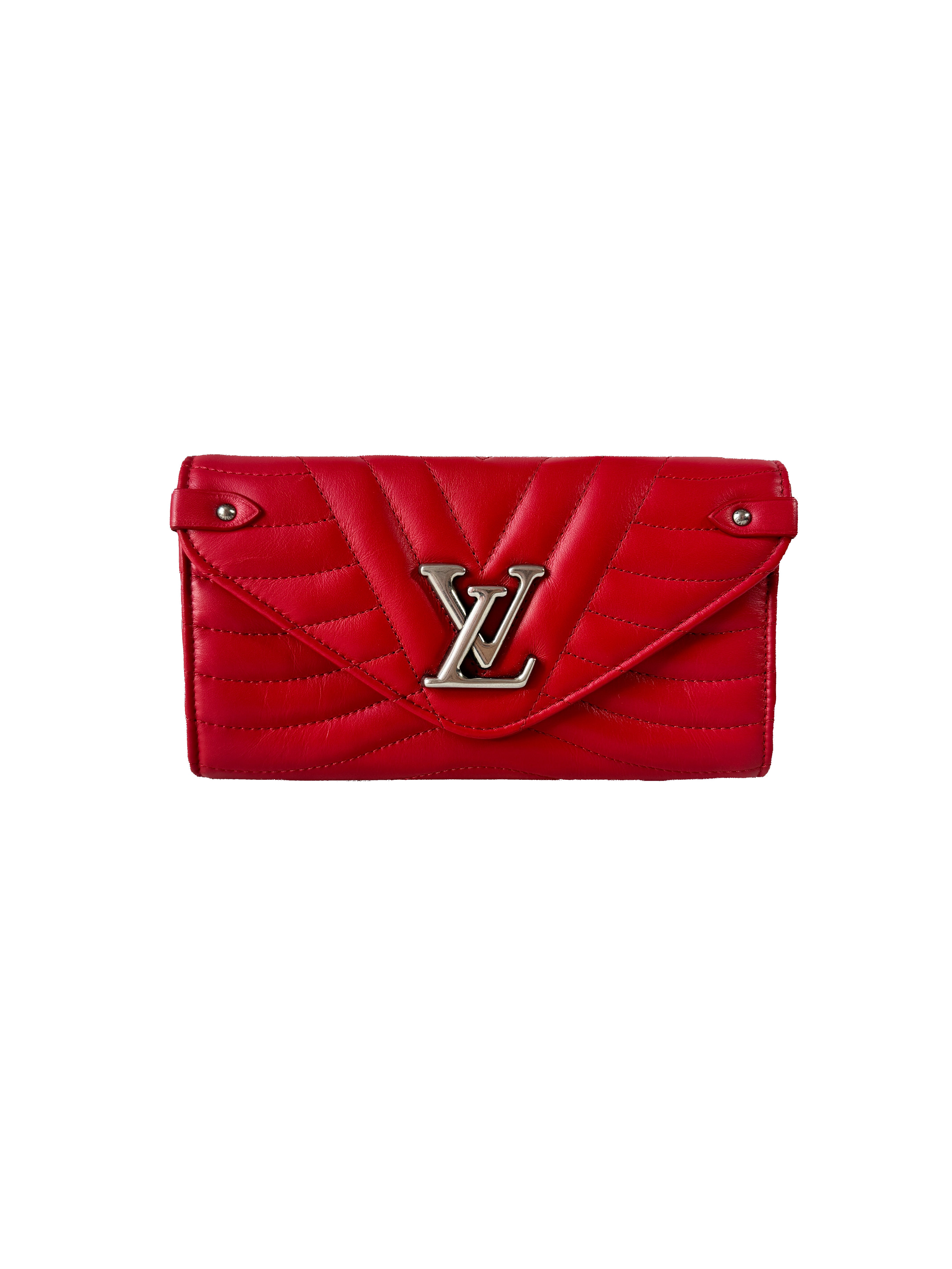 Louis Vuitton red leather new wave wallet/wristlet NZ4158