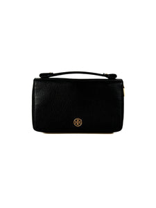 Tory Burch black Landon large travel wallet