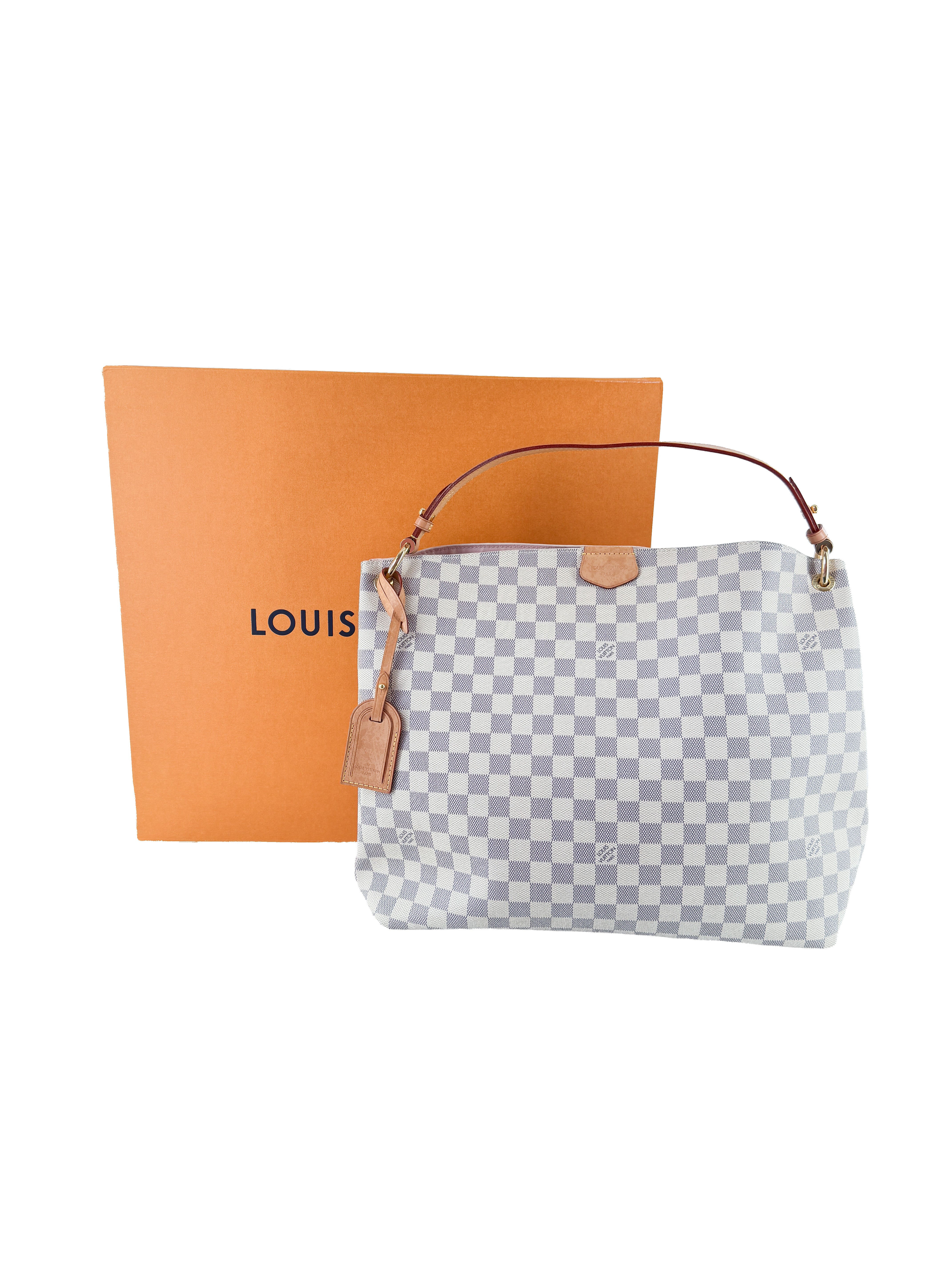 Louis Vuitton damier azur Graceful MM Rose Ballerine (NFC)