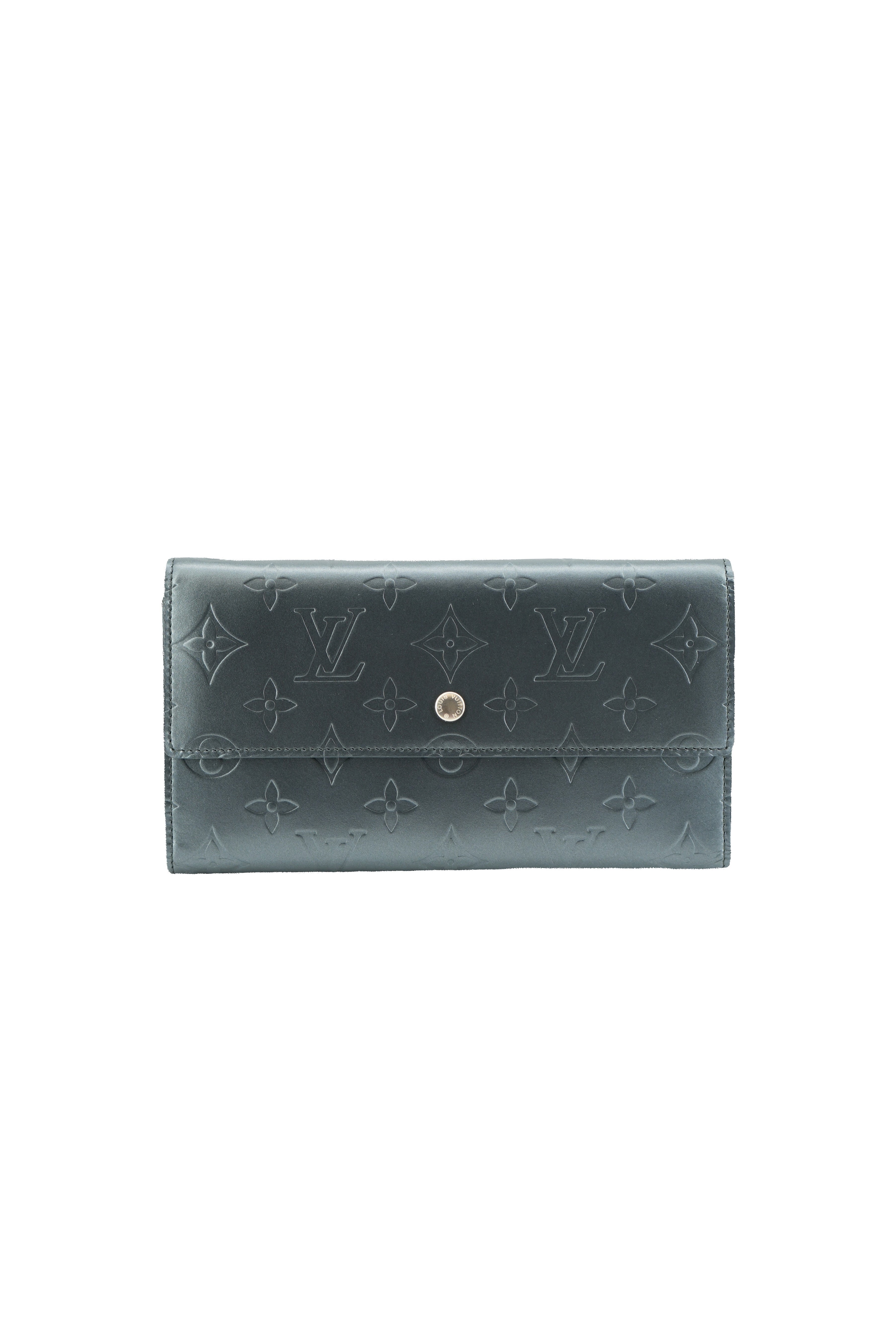 Louis Vuitton blue matte vernis long wallet TH0022