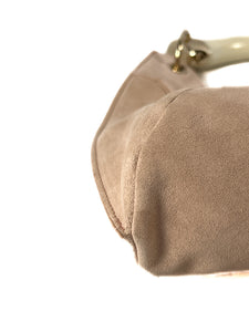 Yves Saint Laurent blush pink suede Mombasa horn mini bag