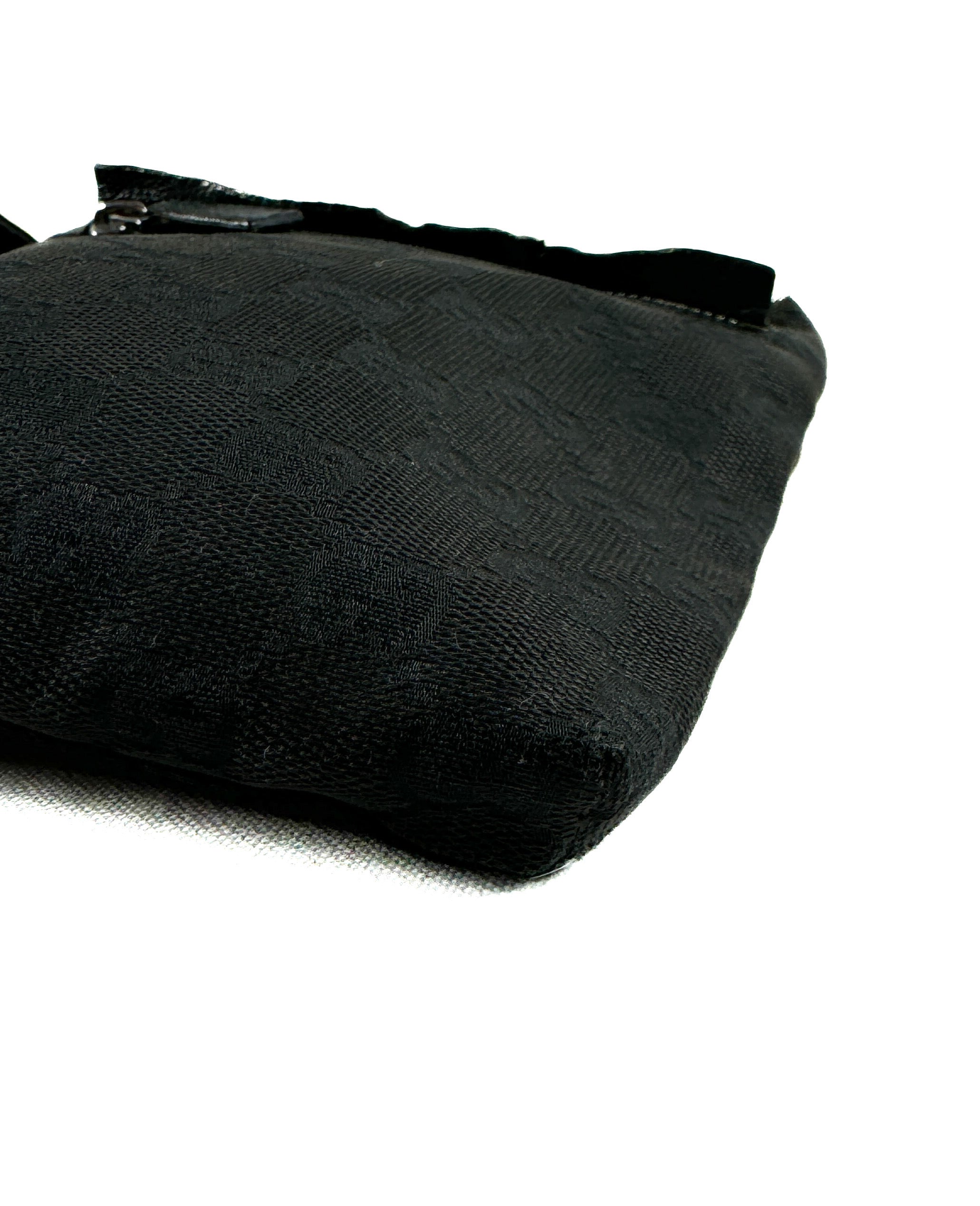 Gucci black signature vintage belt bag