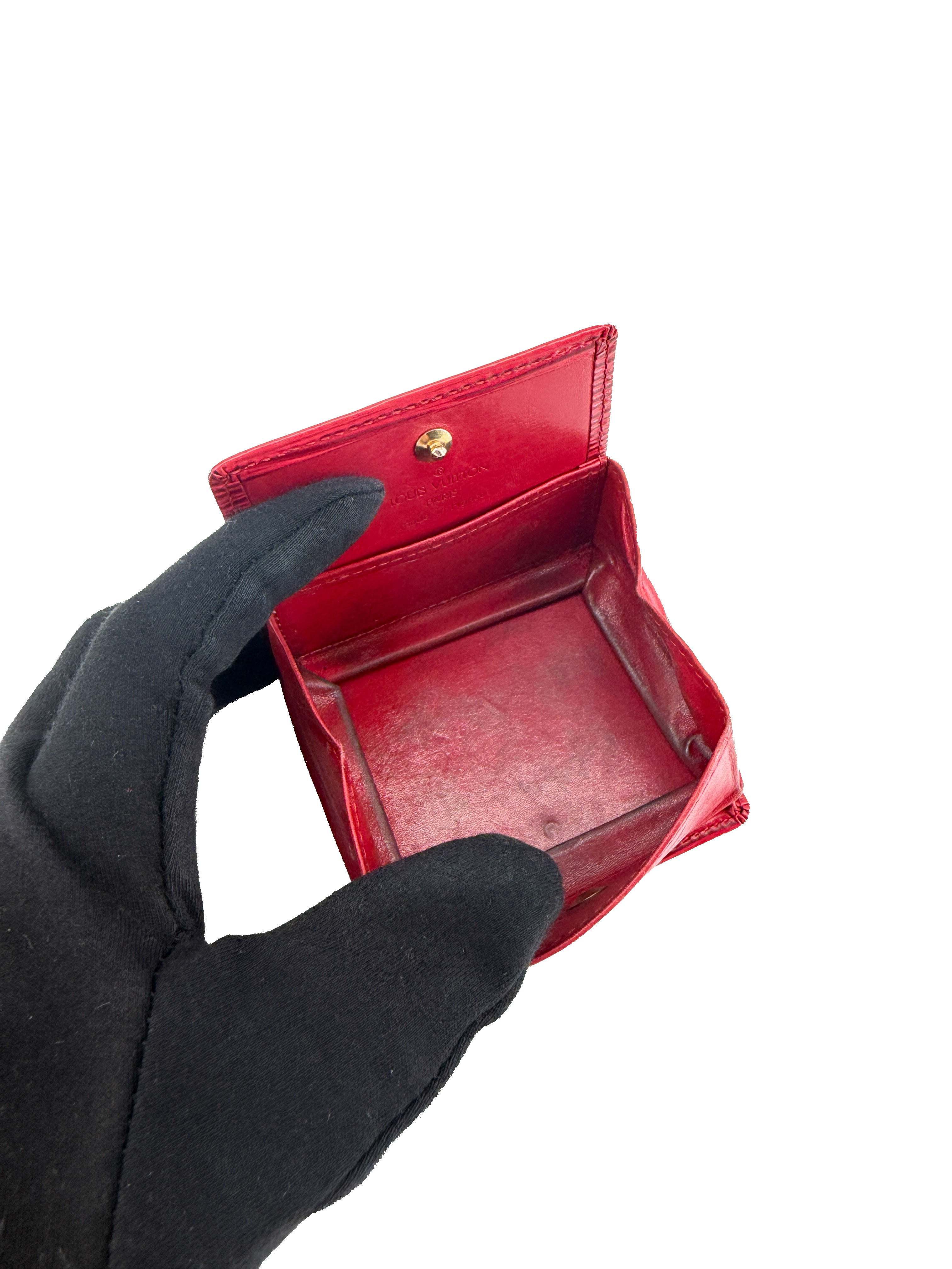 Louis Vuitton red epi leather coin pouch MI0985