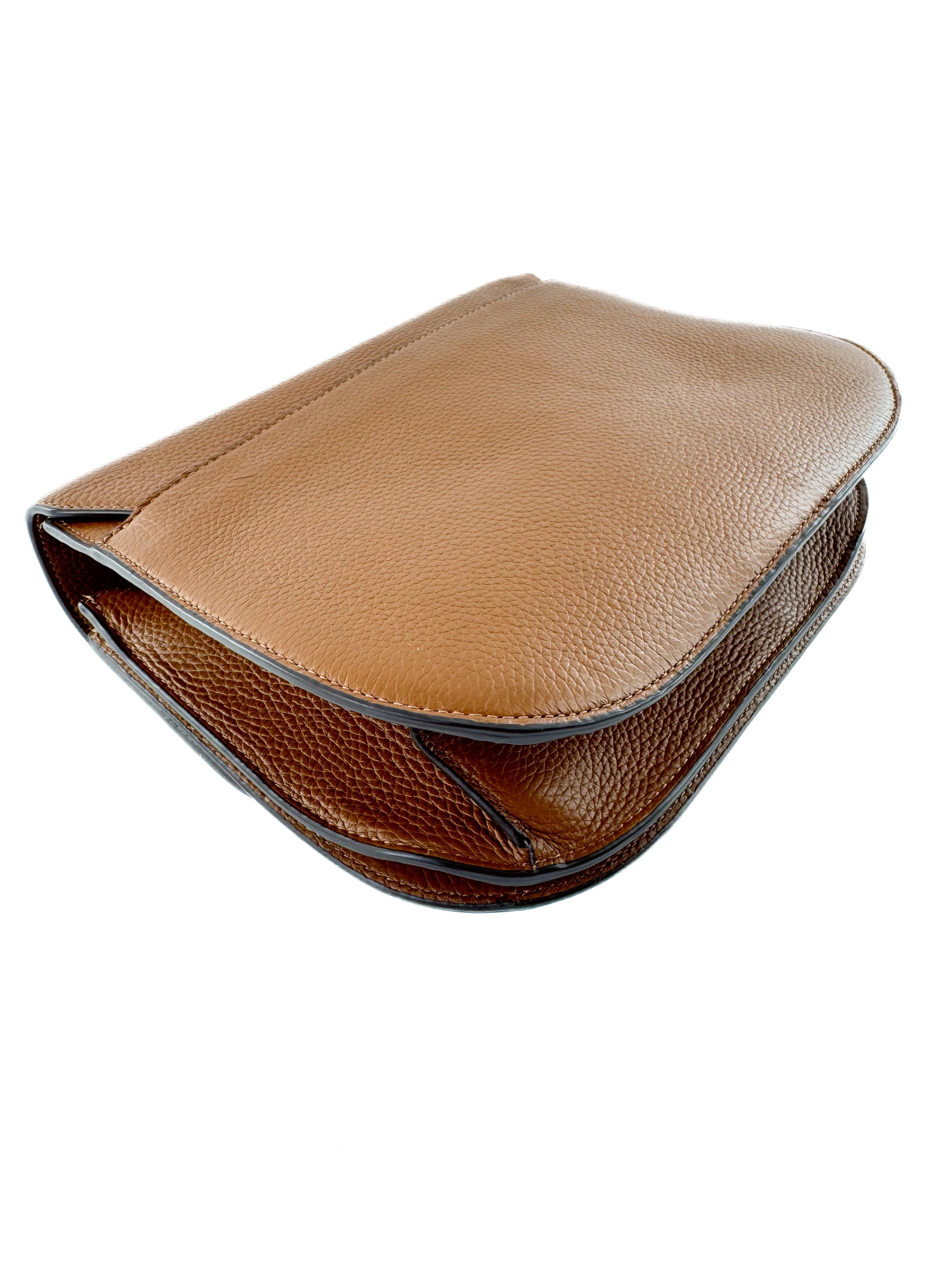 Tory Burch brown leather Britten saddle bag