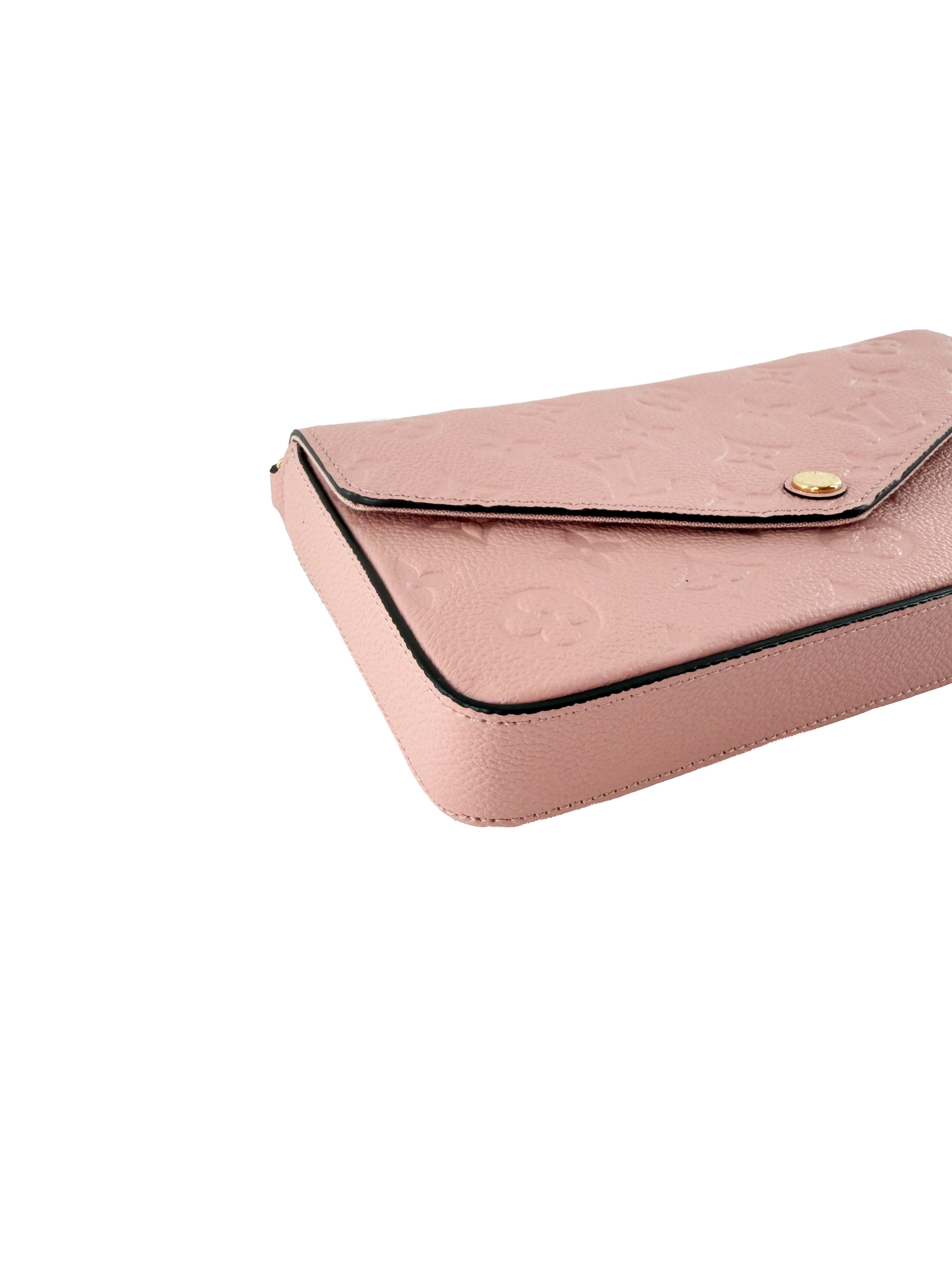 Louis Vuitton light pink empreinte leather Felicie pochette SP1260