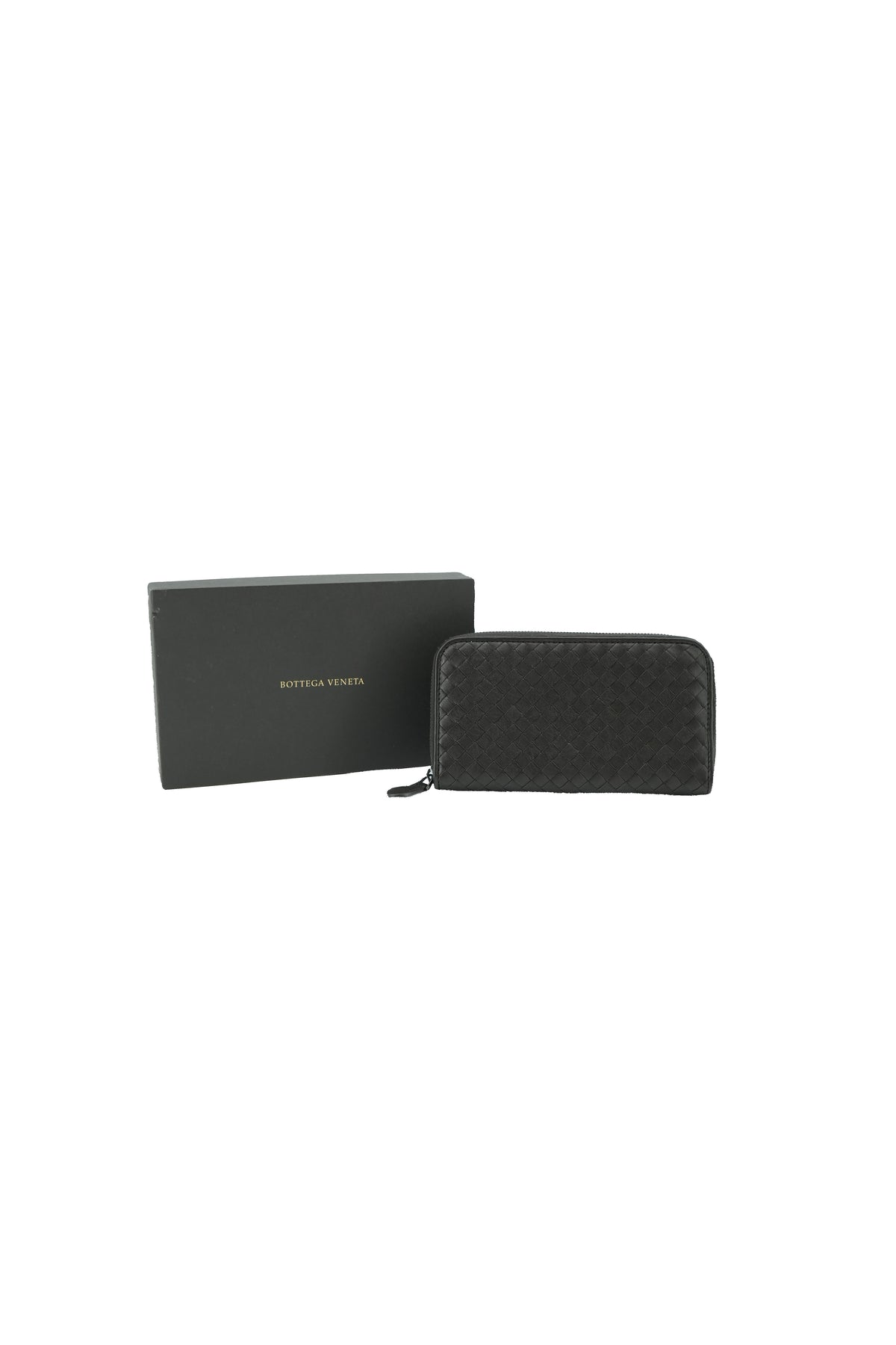 Bottega Veneta brown Intreciatto zip around wallet B07365684U