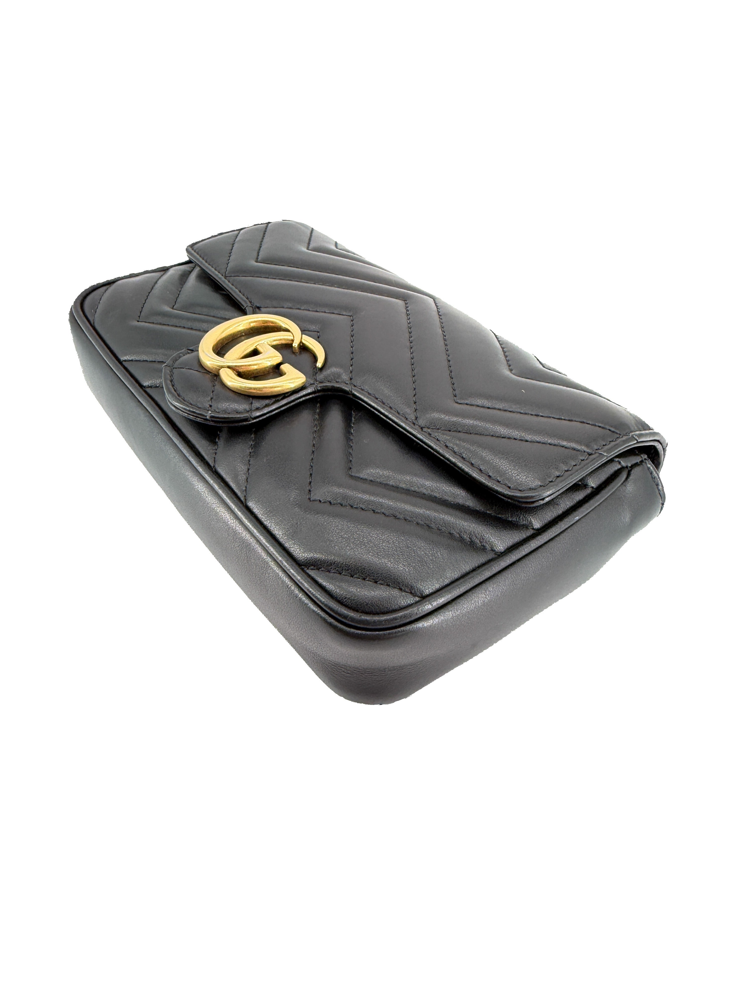 Gucci black Marmont small crossbody w/ white cardholder 751526-493075