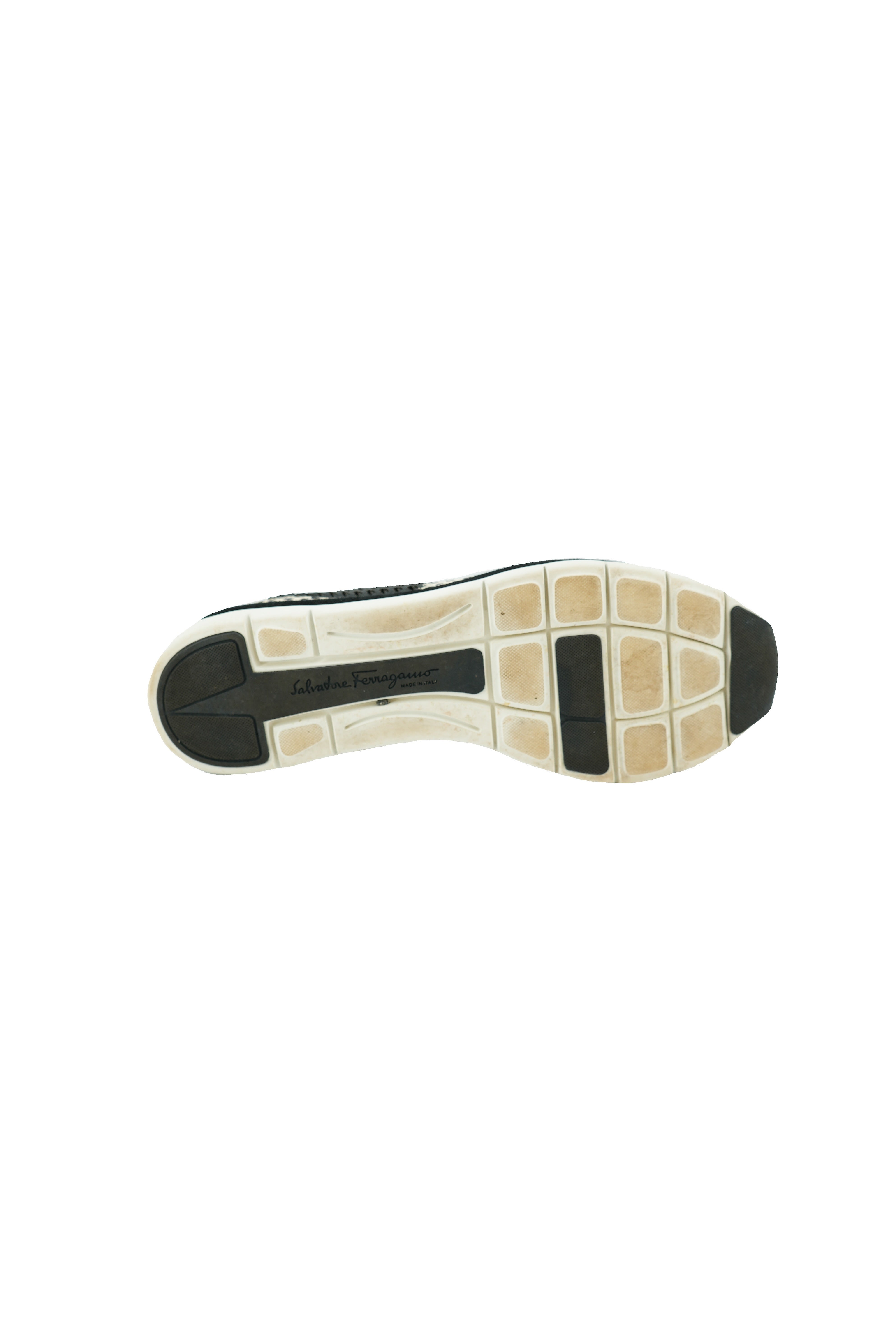 Salvatore Ferragamo snake print leather suede sneakers size 38.5