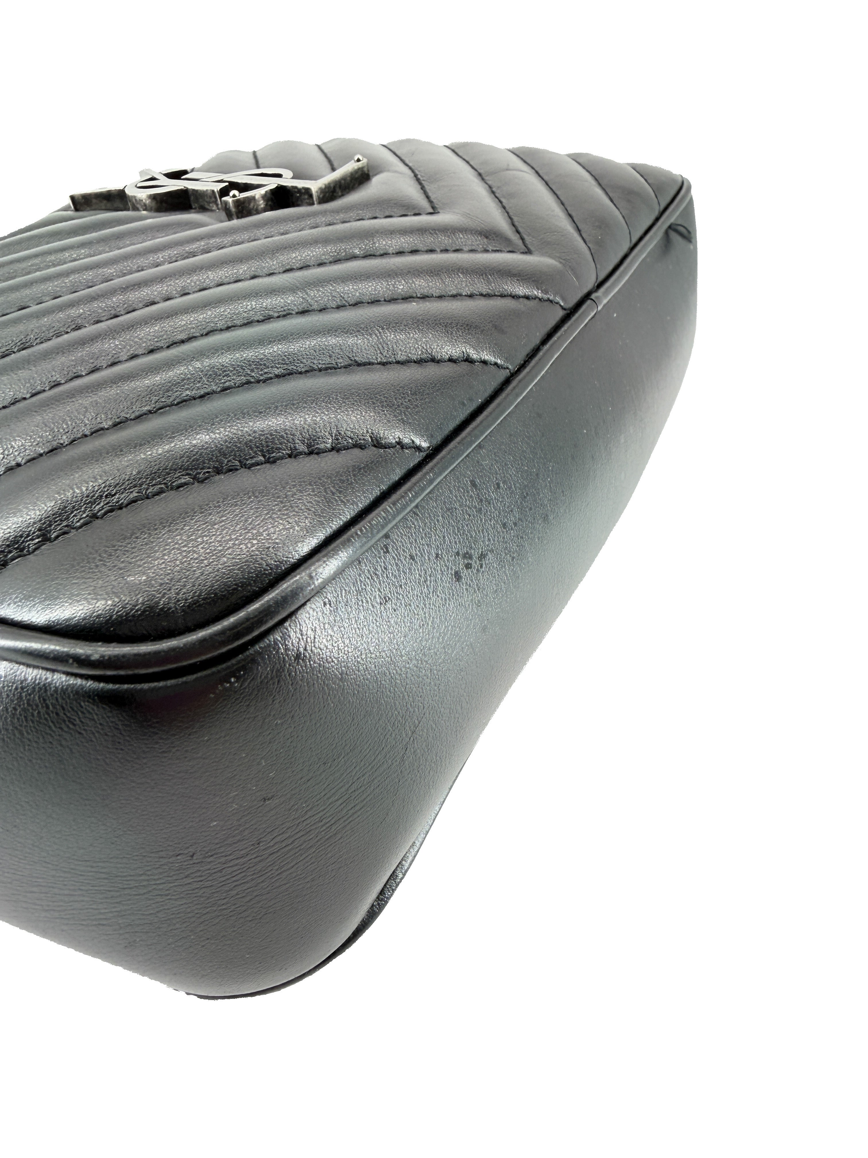 Saint Laurent black leather Lou quilted camera bag GUE612544-0222
