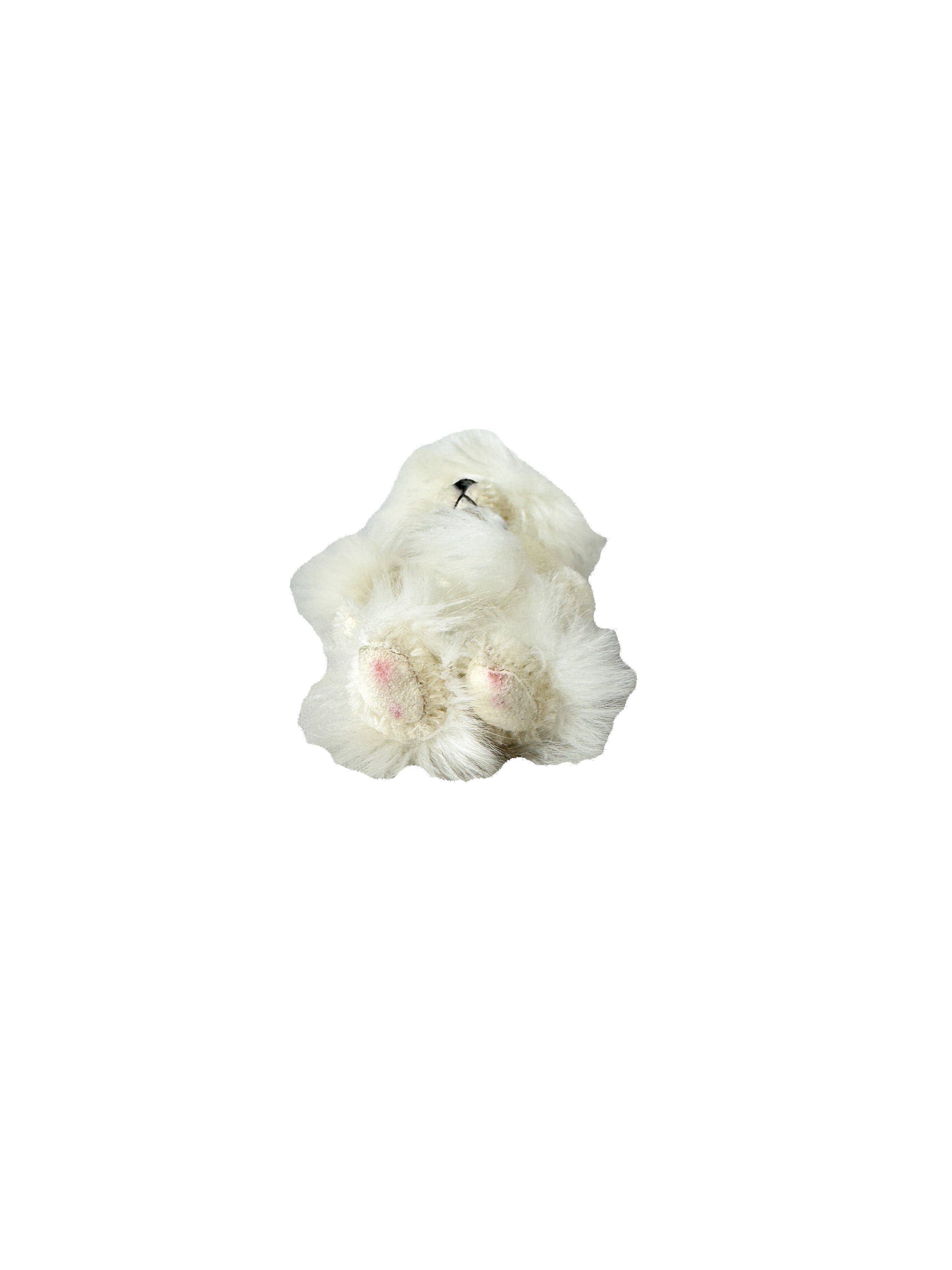 Prada white mohair bear key ring