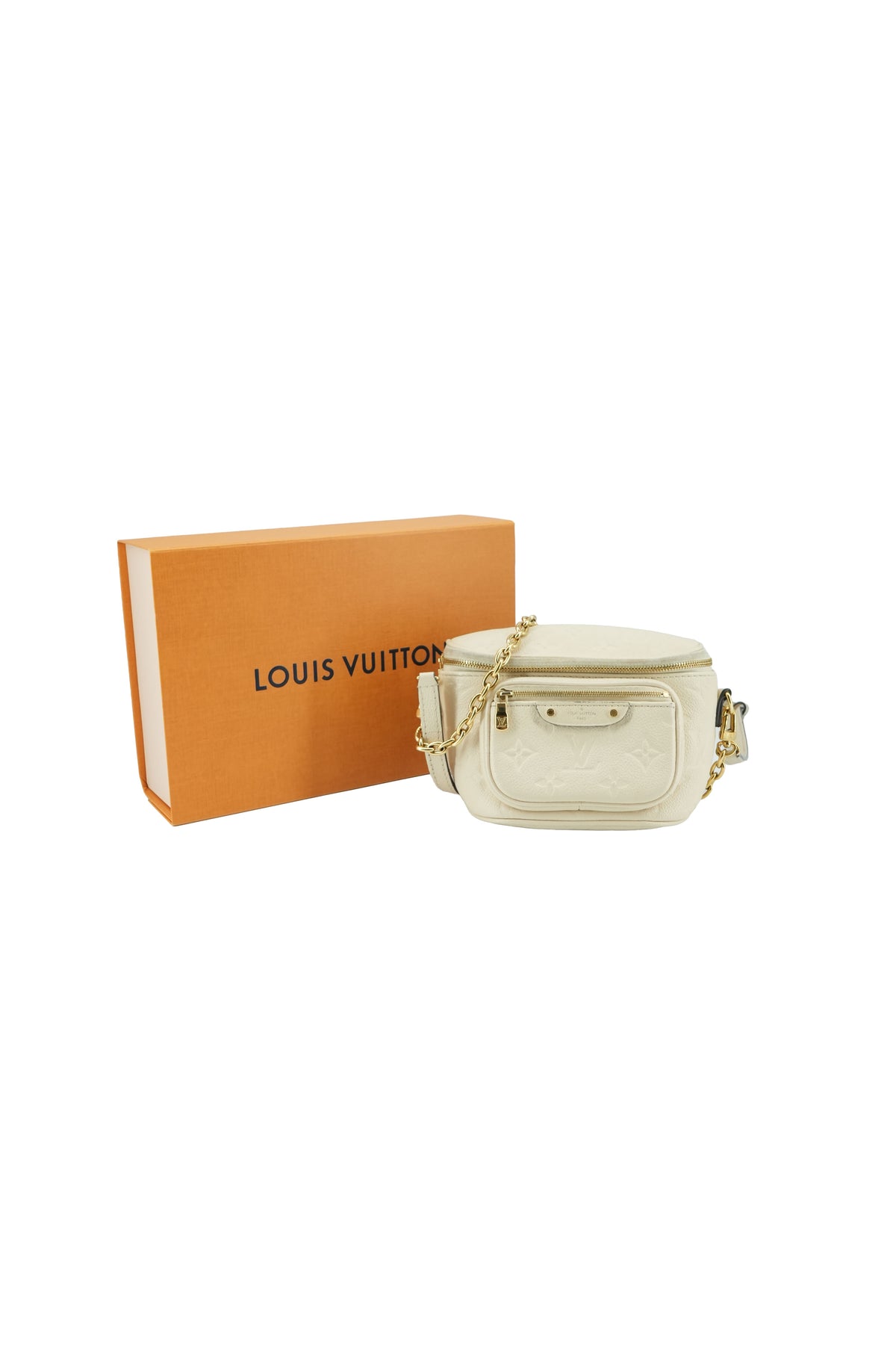 Louis Vuitton cream empreinte mini bumbag NFC
