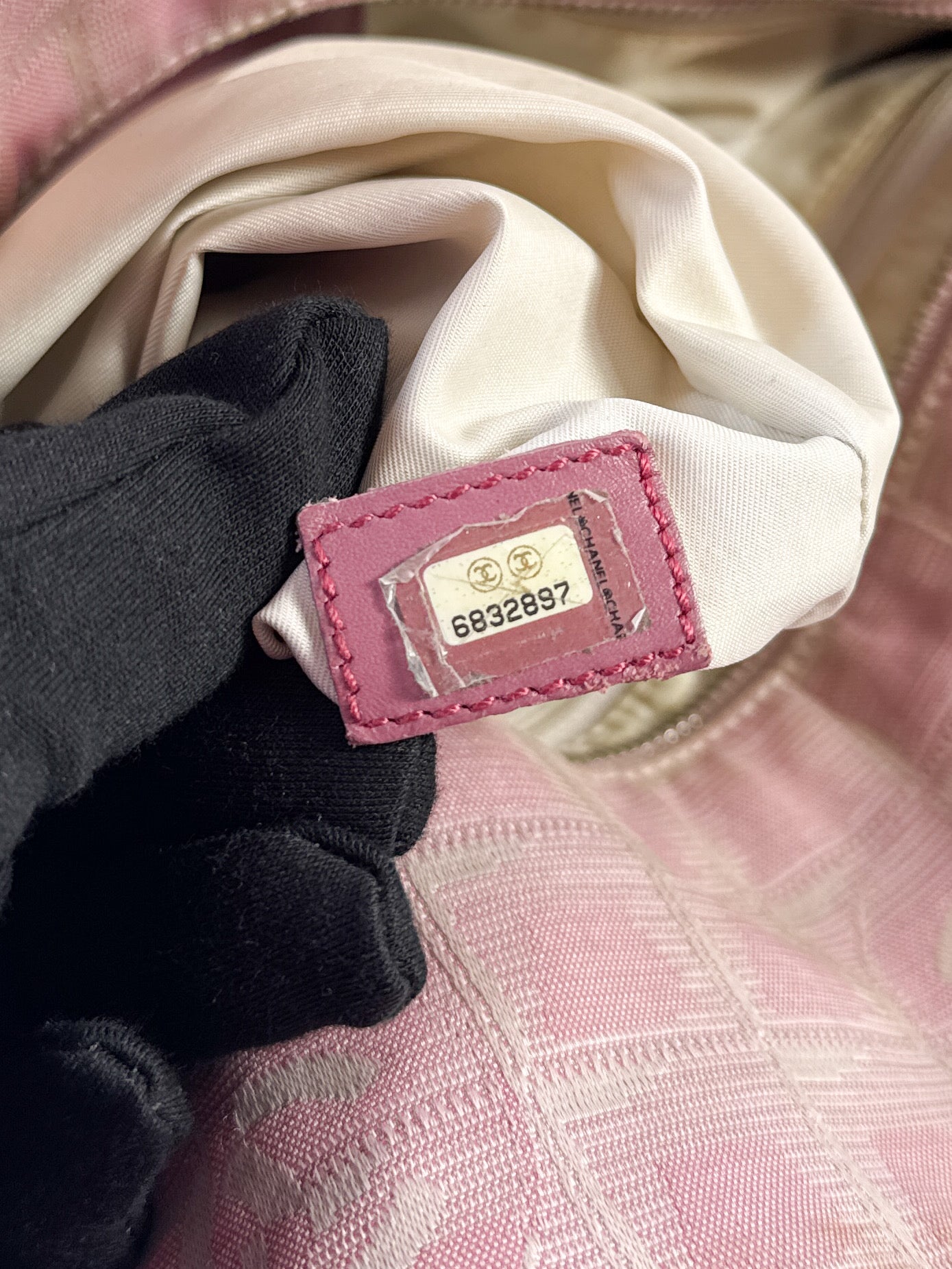 Chanel pink nylon travel line tote 6832897