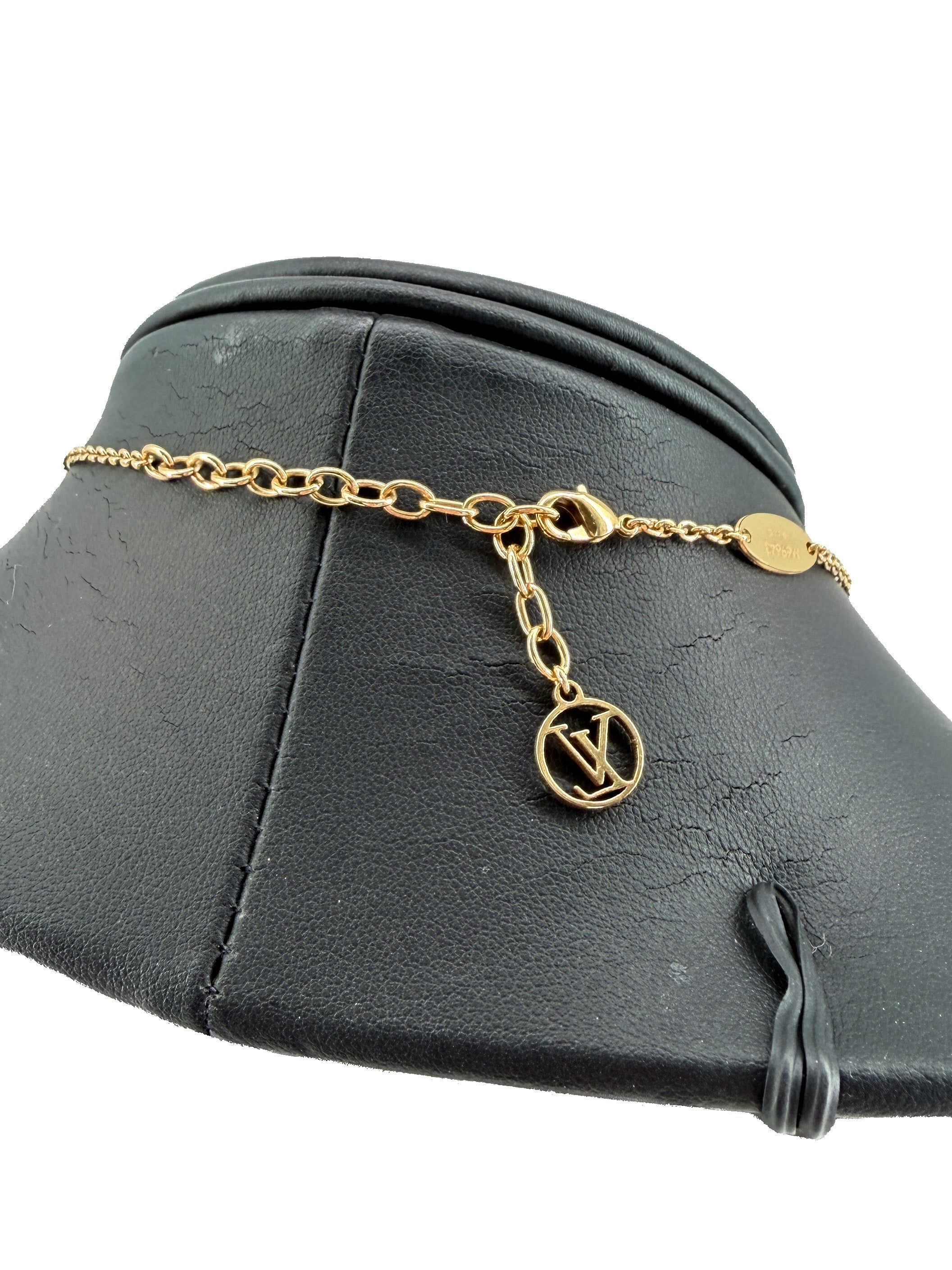 Louis Vuitton metal L to V necklace gold/silver VA1220
