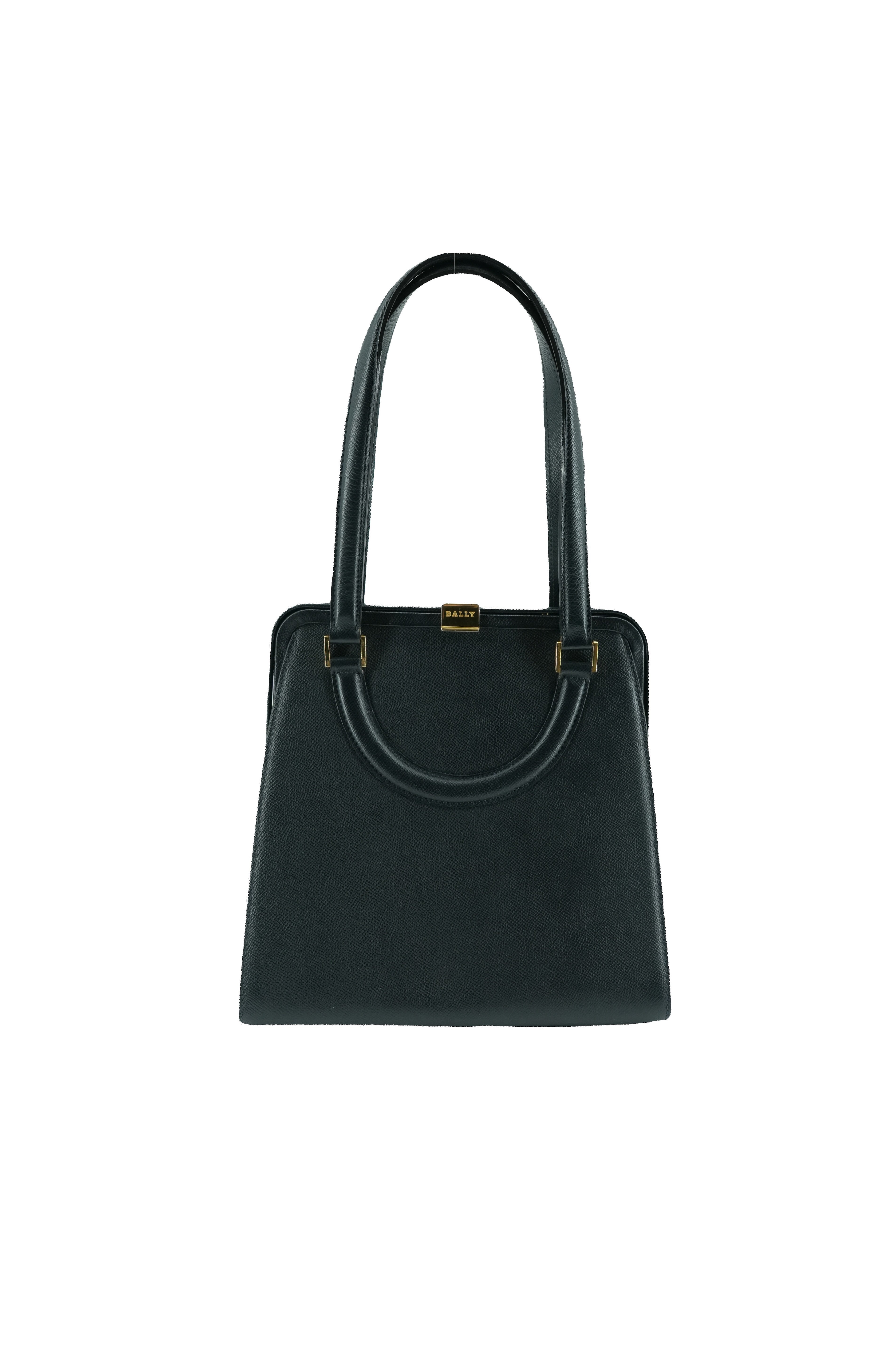 Bally navy vintage leather shoulder bag 3227/97