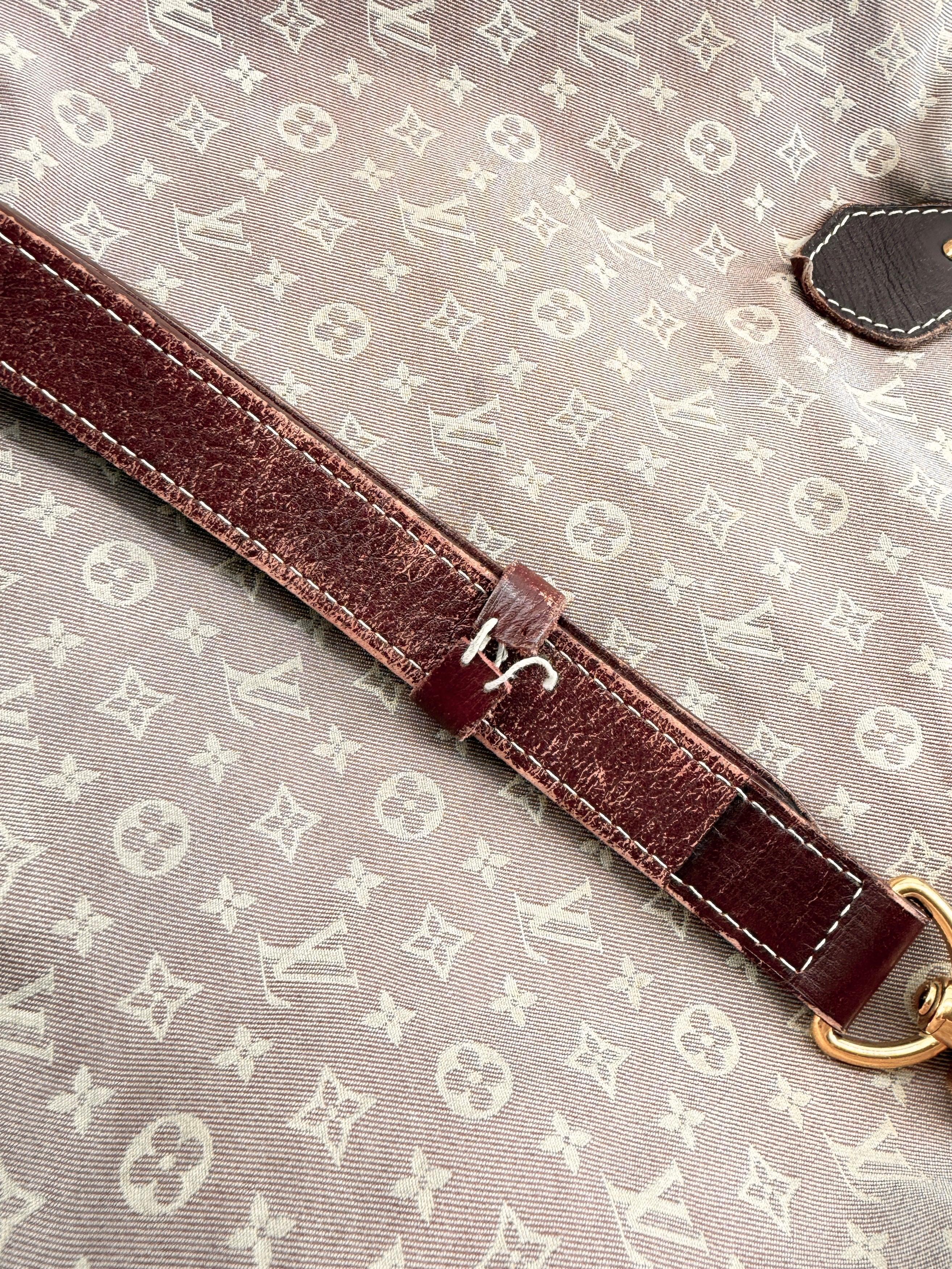 Louis Vuitton monogram Mini Lin burgundy Speedy 45 bandouliere DU4102