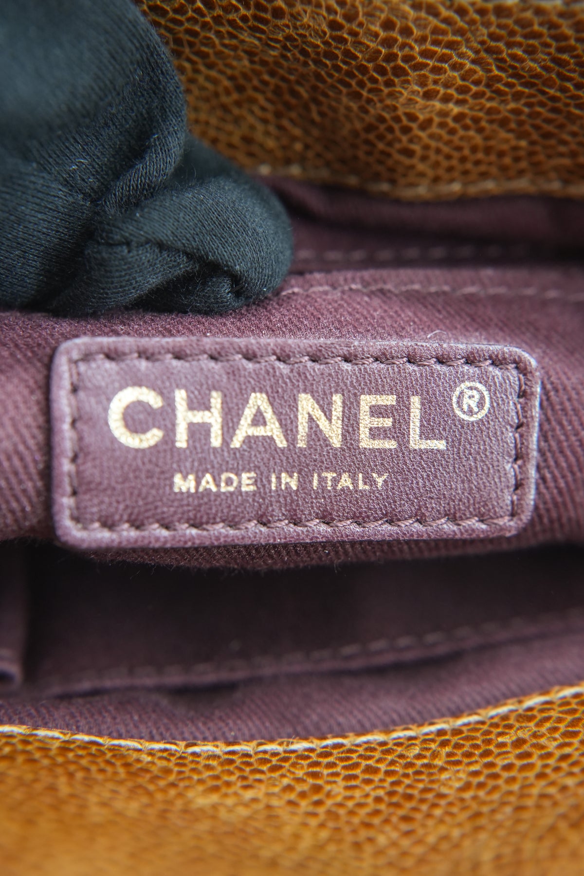 Chanel brown distressed Coco pleats 17752953