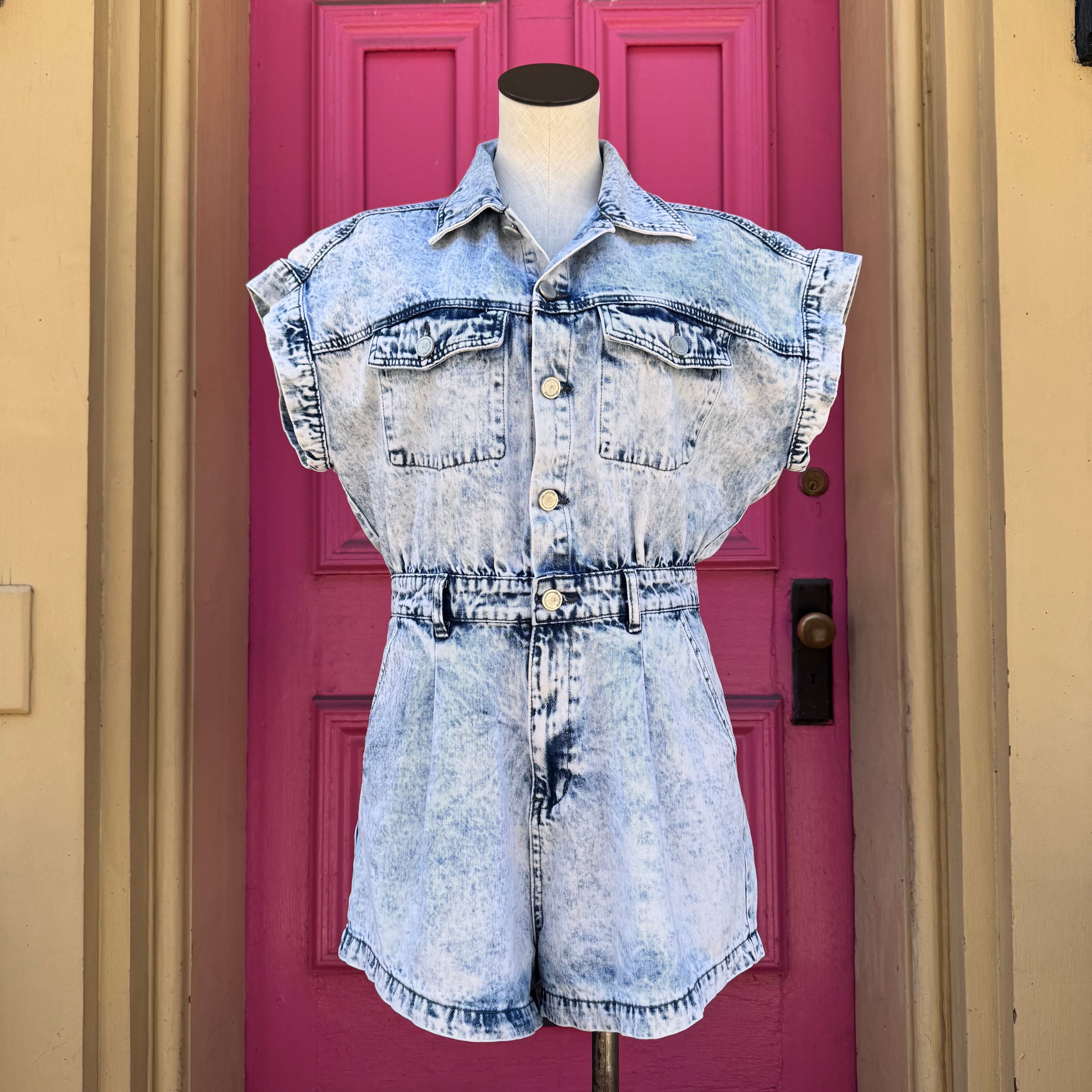 Blank NYC denim shorts romper size M