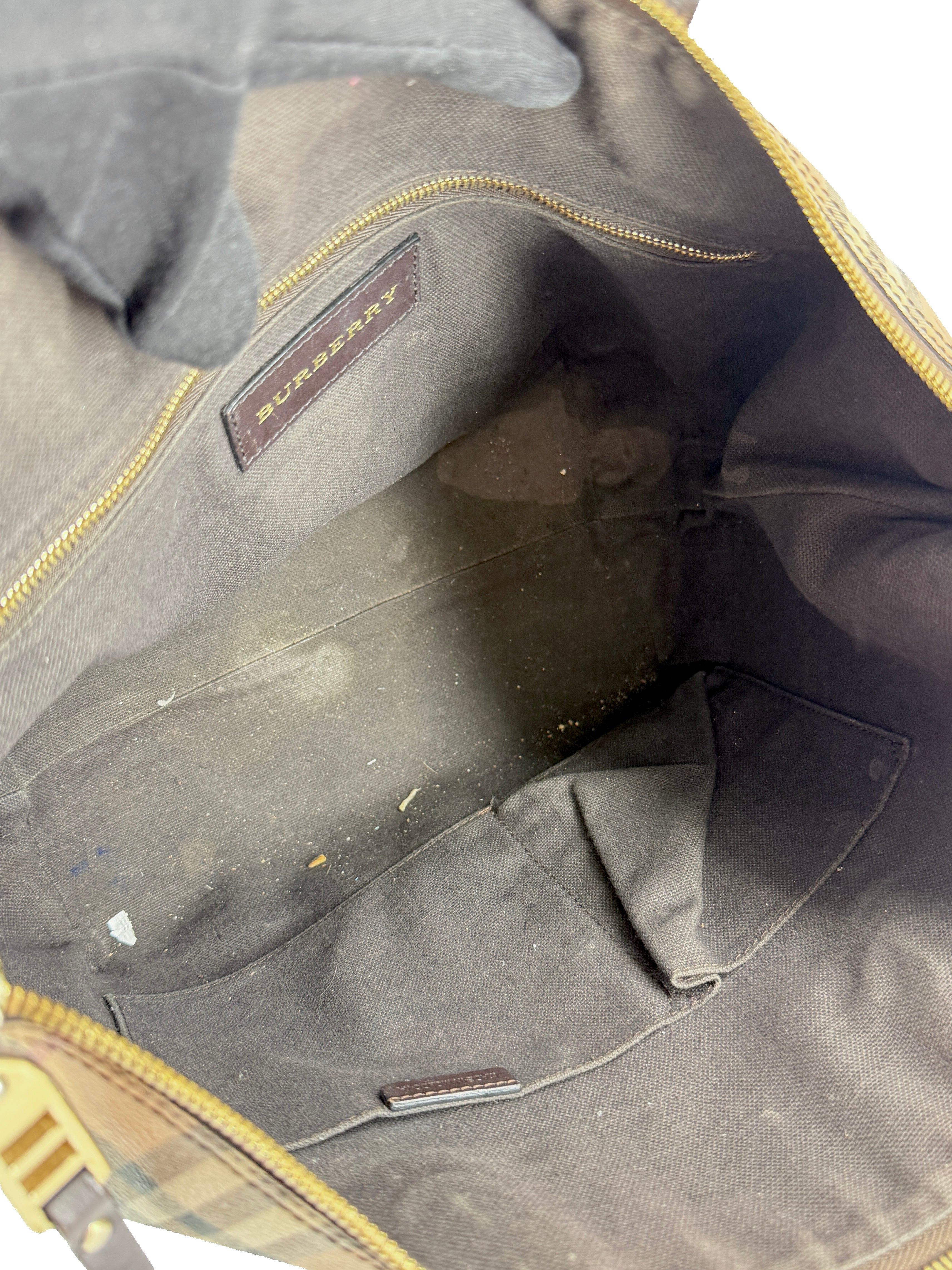 Burberry check coated canvas tote *as is*