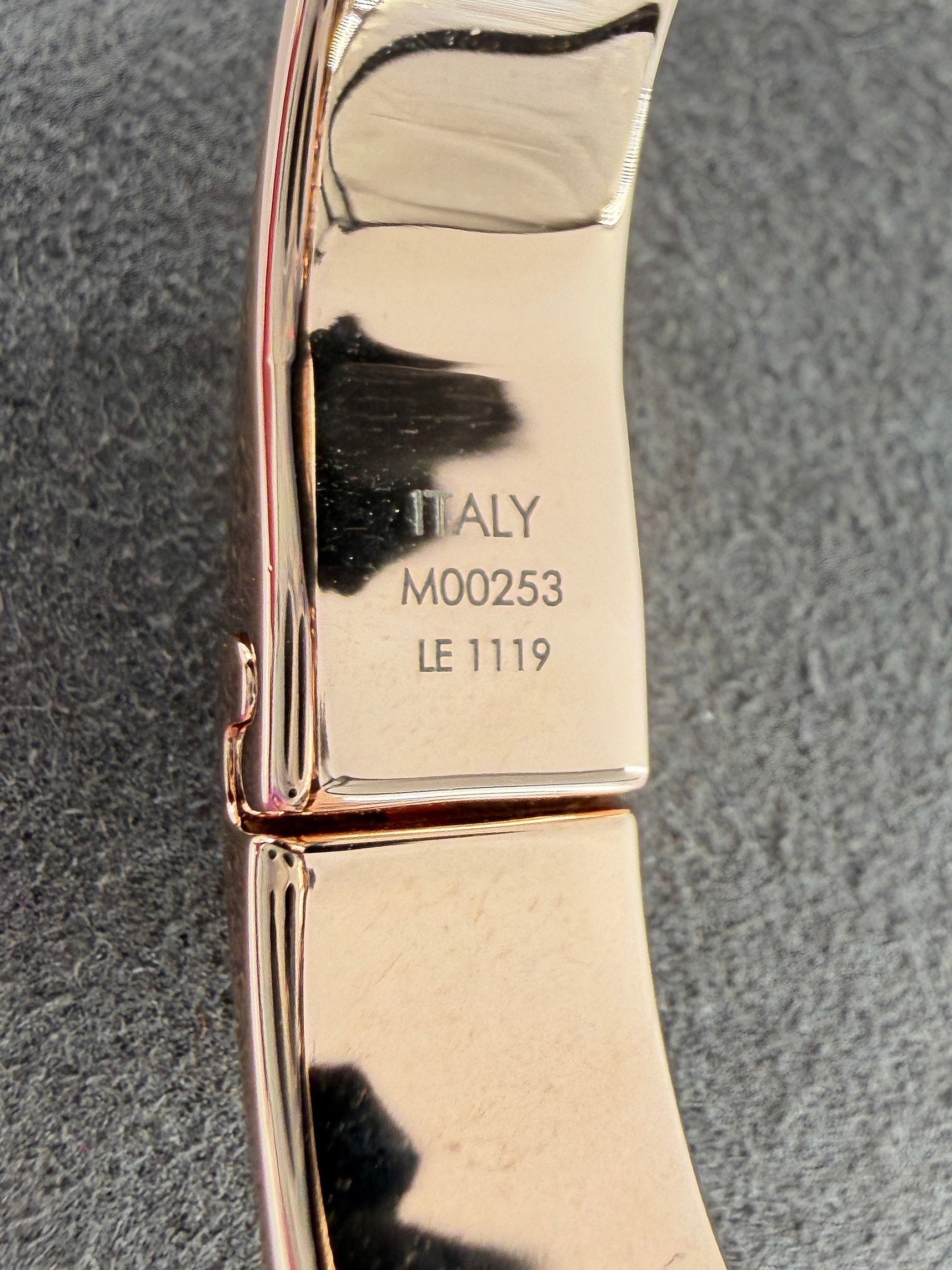 Louis Vuitton rose gold tone nanogram bracelet LE1119