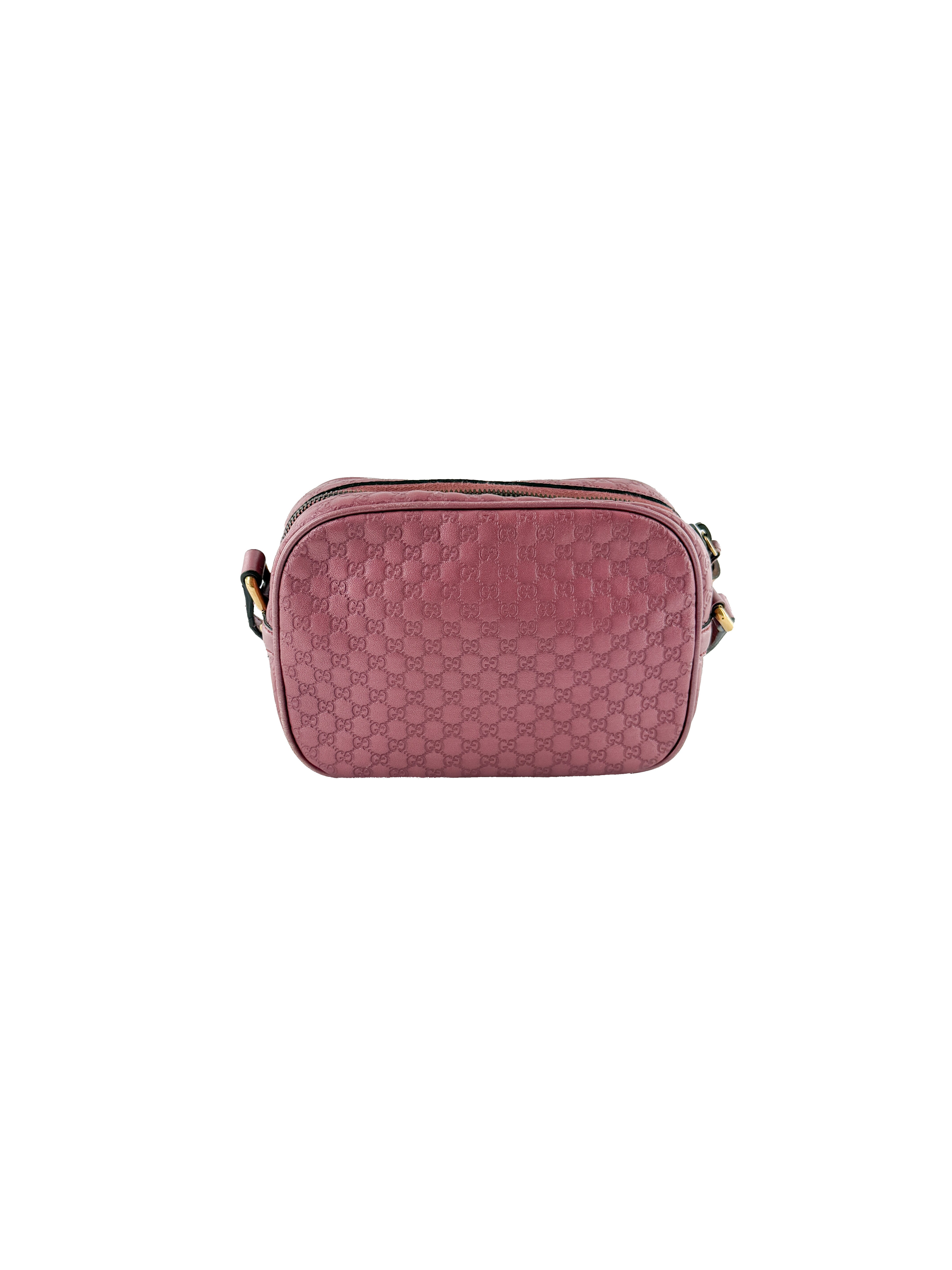Gucci pink GG microguccissima Sunshine disco leather crossbody 209533 525040