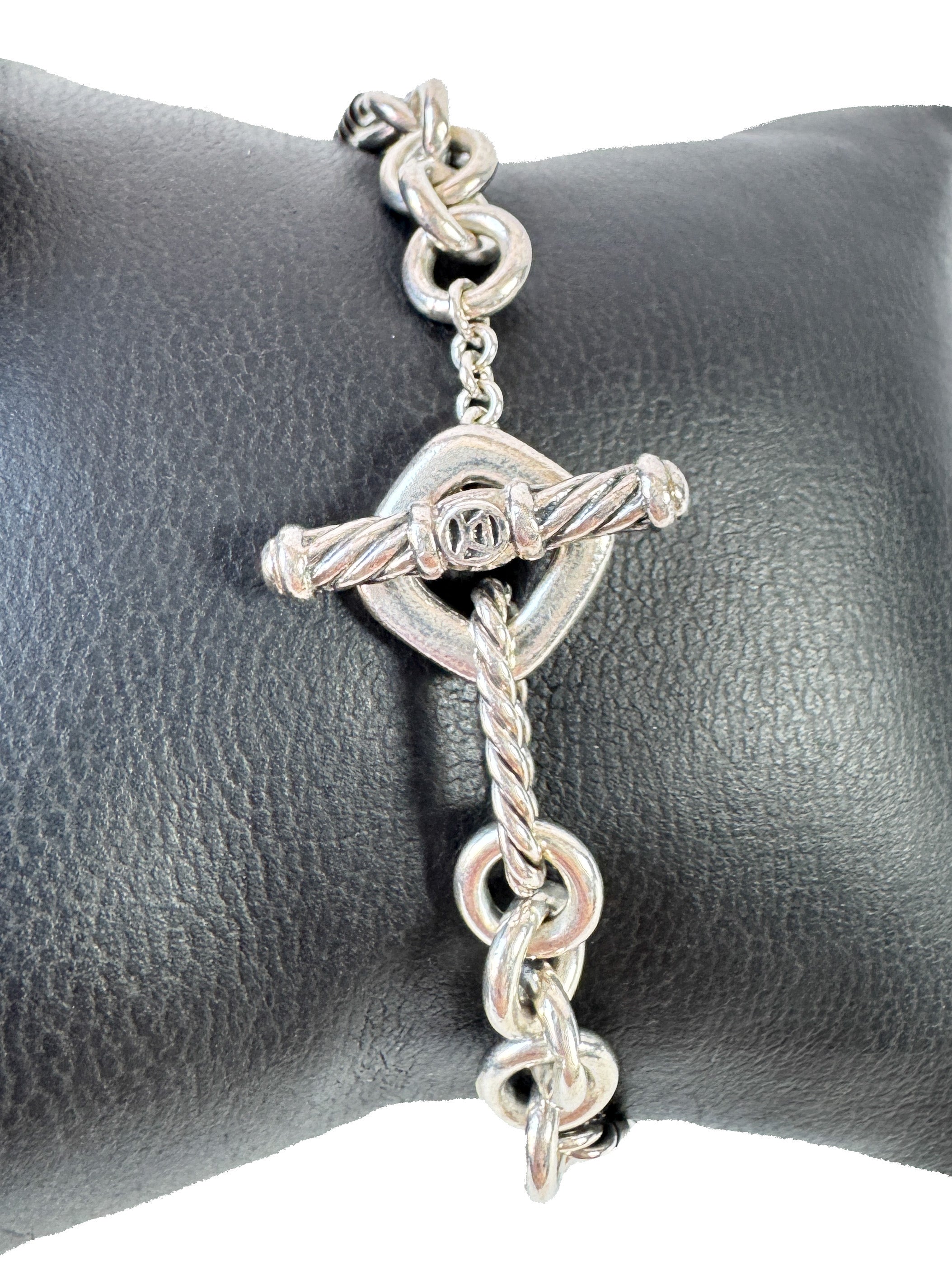 David Yurman sterling silver Figaro chain bracelet