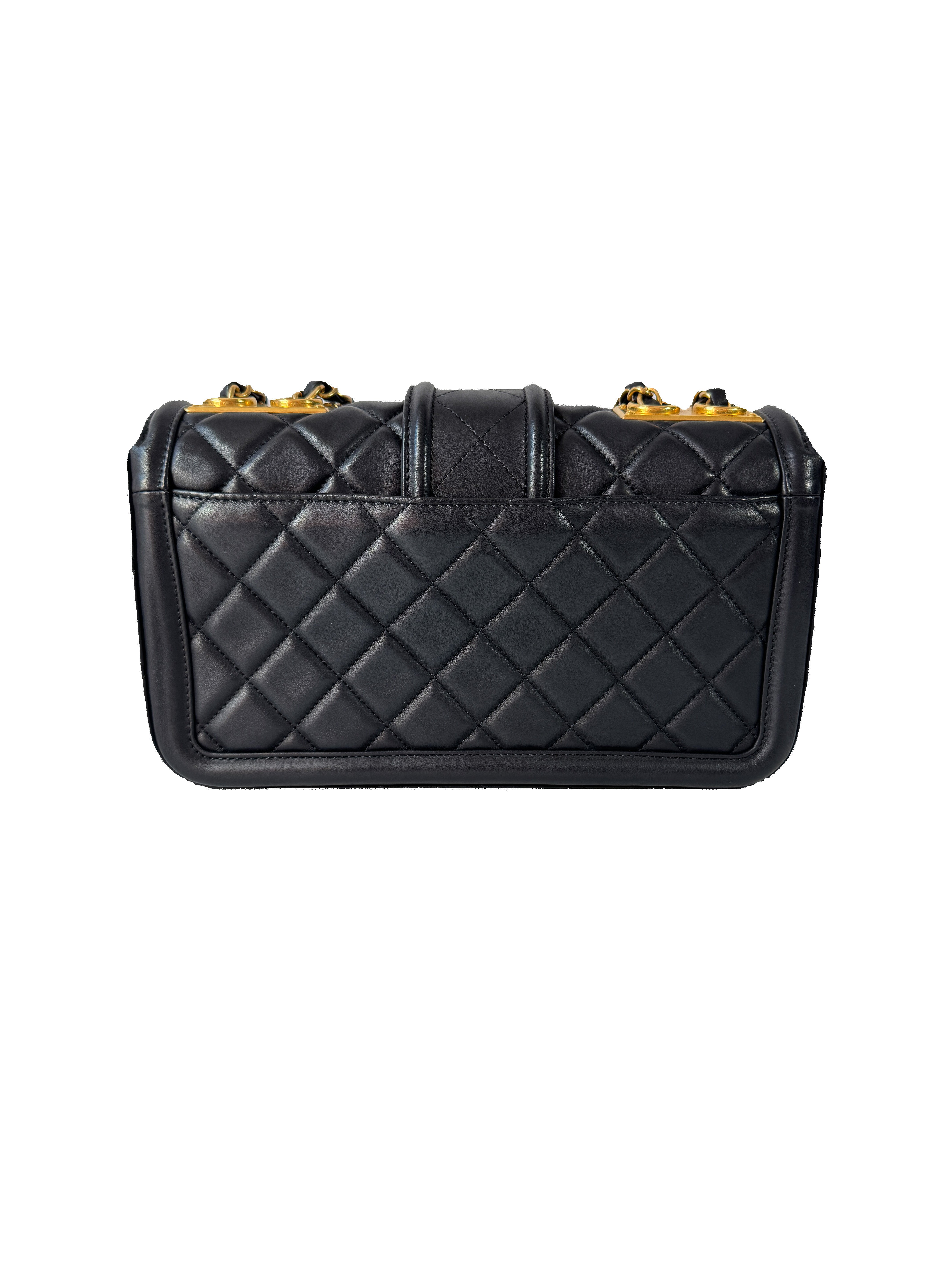 Chanel medium black lambskin Elegant CC flap 208382260