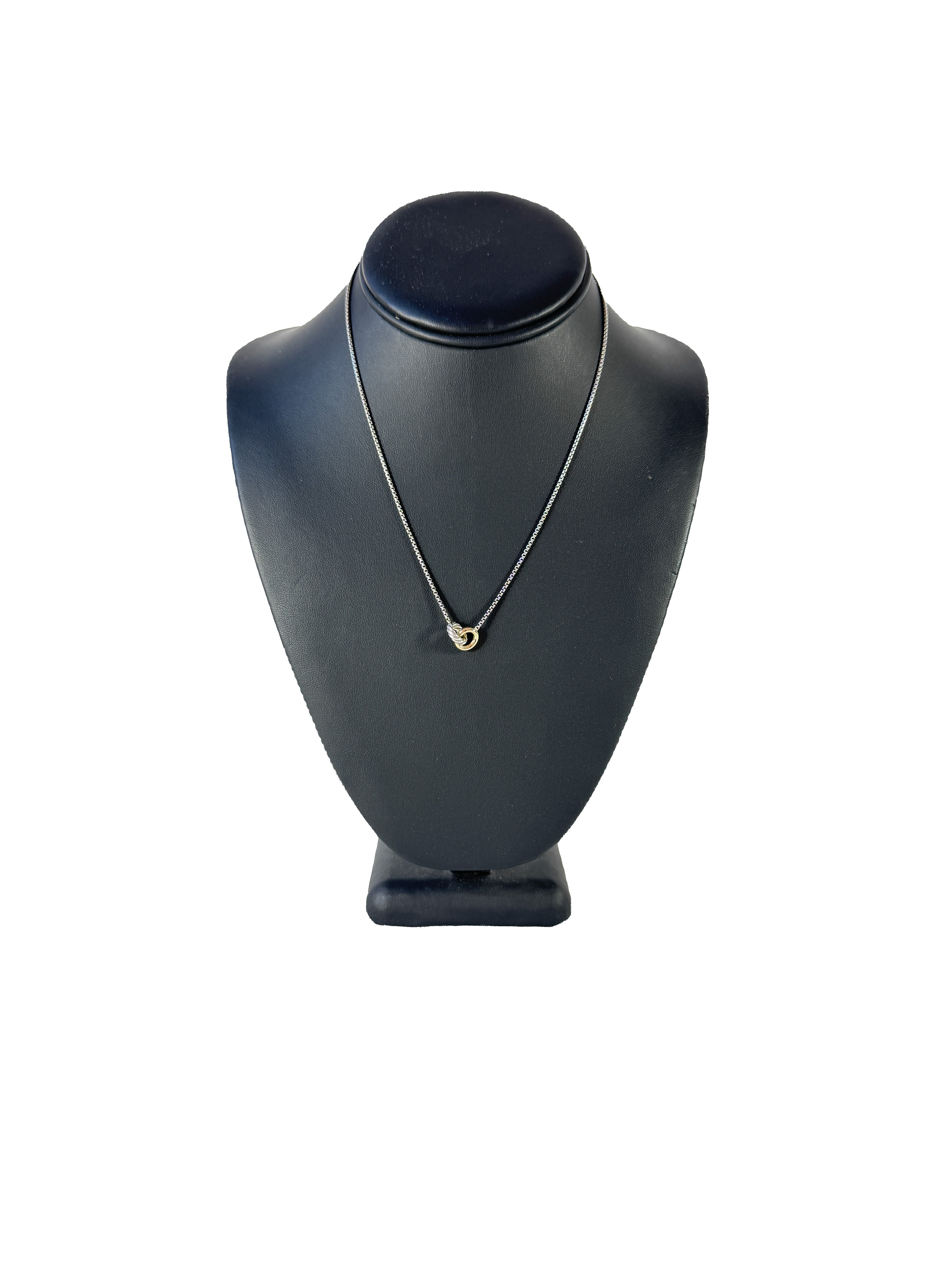 David Yurman sterling silver 18k yellow gold petite cable linked necklace