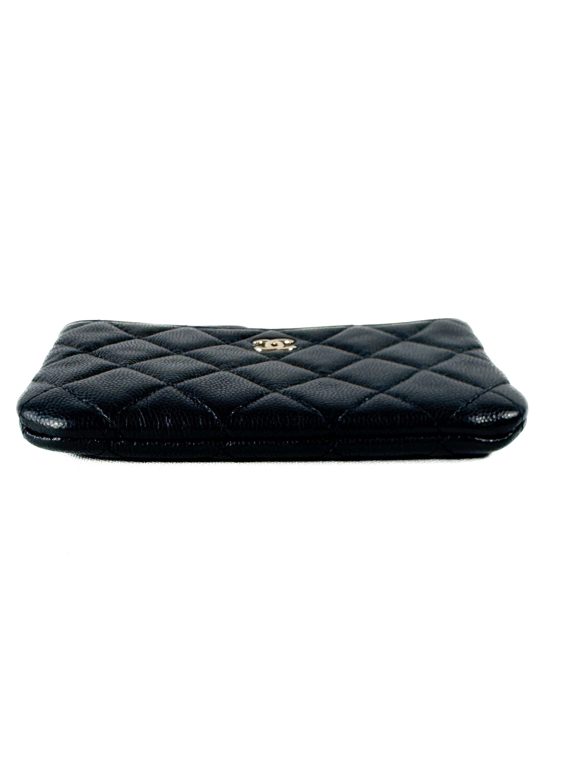 Chanel classic O case quilted caviar mini pouch 29396406