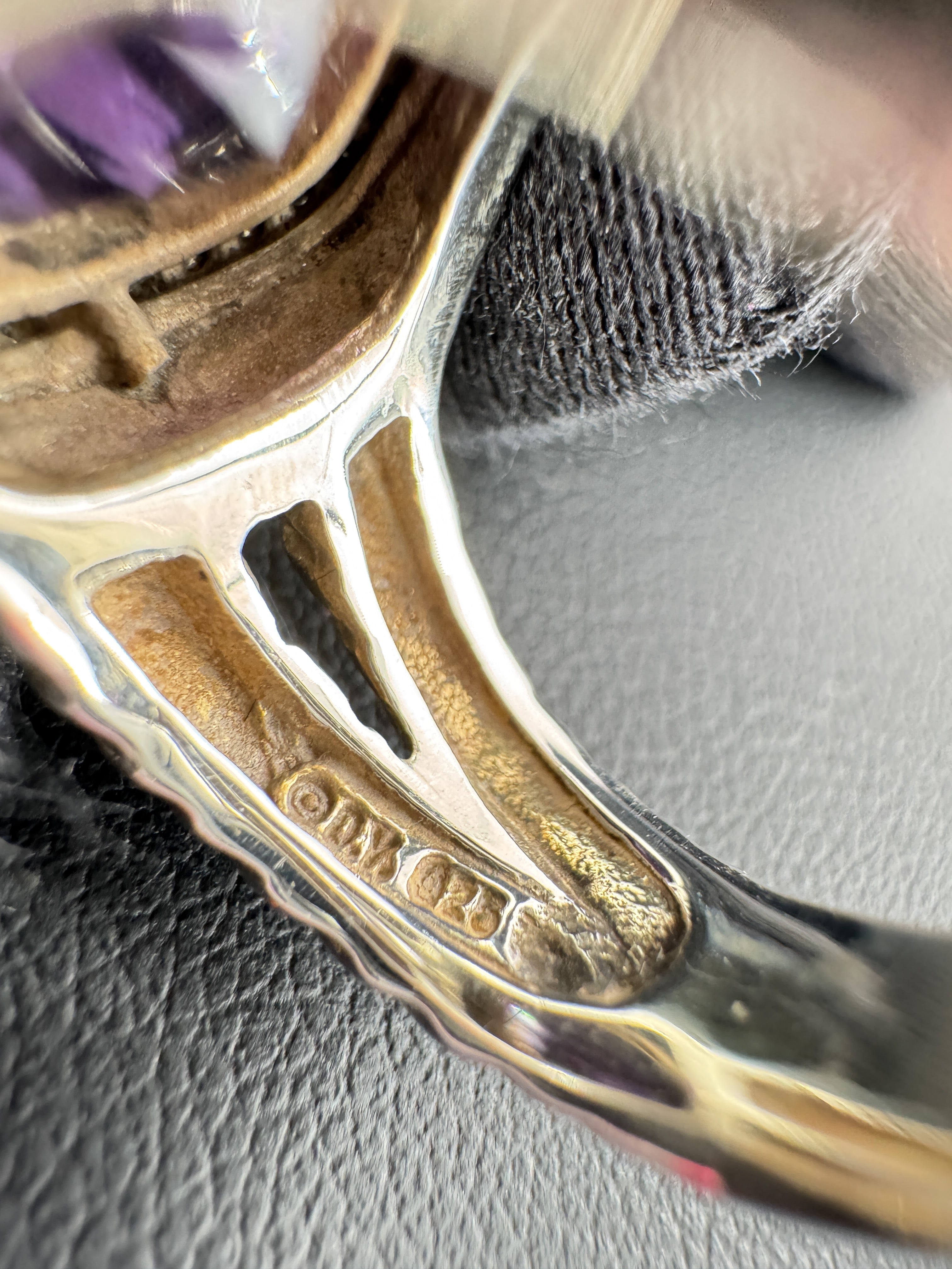 David Yurman 11mm Albion amethyst, sterling silver, diamonds ring