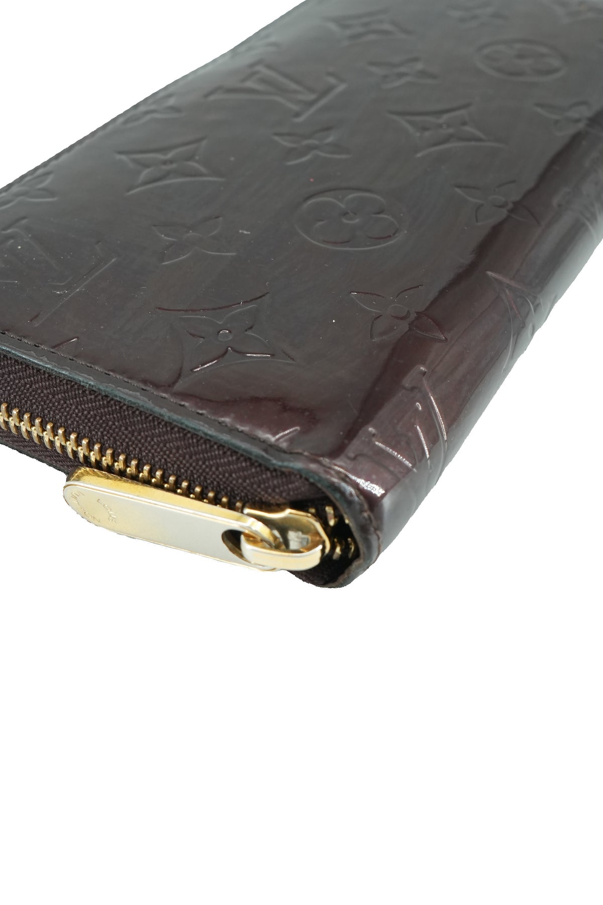 Louis Vuitton burgundy vernis zippy wallet CA9049