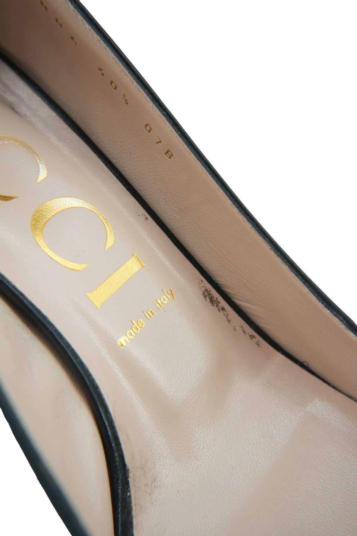 Gucci black leather Malaga Kid Horsebit 75mm Pumps size 40.5 643886