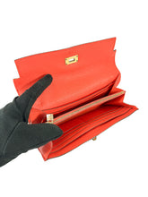 Hermès Kelly orange leather longue mysore wallet A stamp