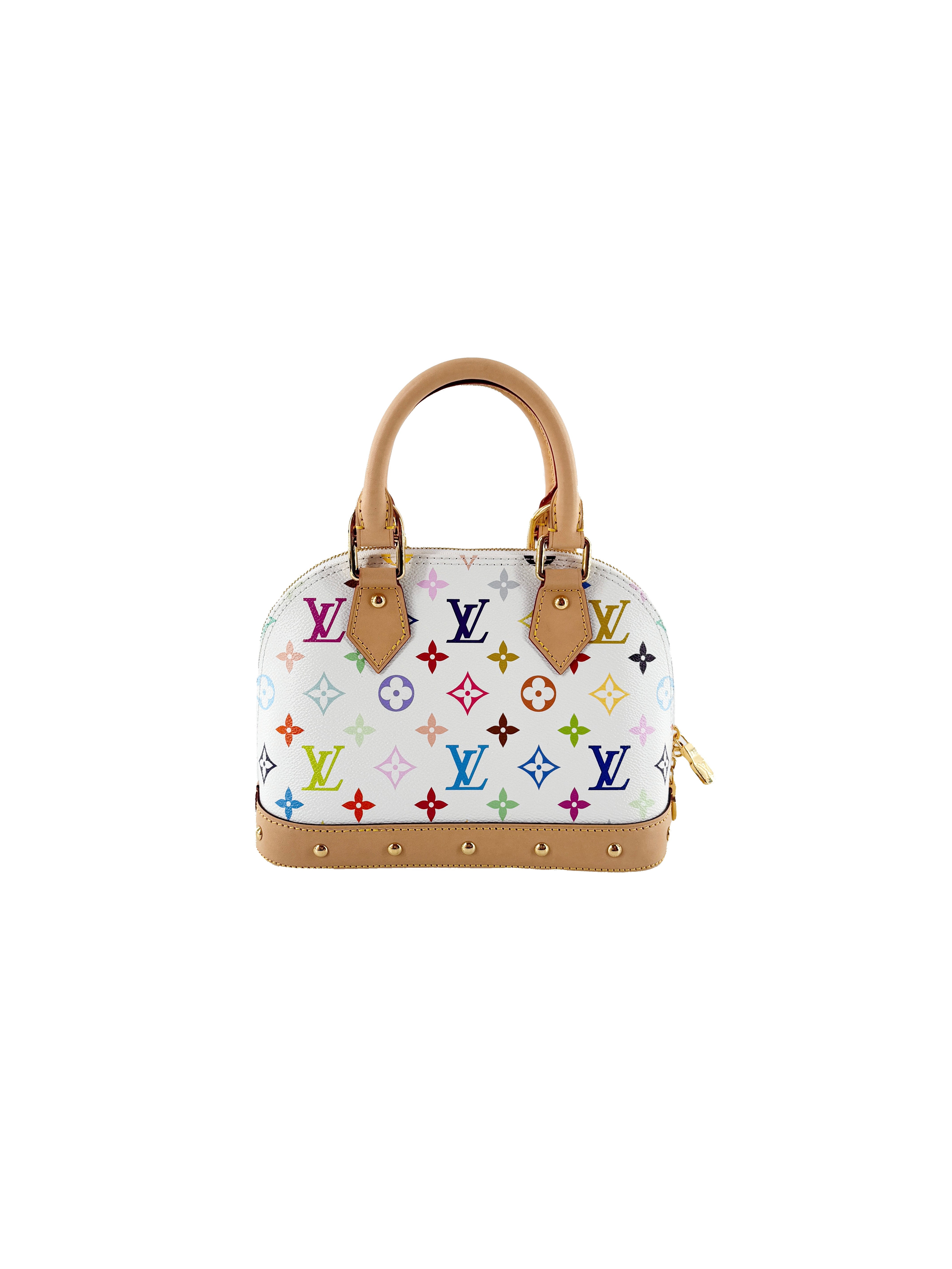 Louis Vuitton x Takashi Murakami multicolor Alma BB white NFC