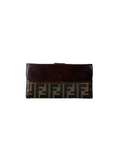 Fendi brown green Zucca print vintage wallet 2277-51339-009