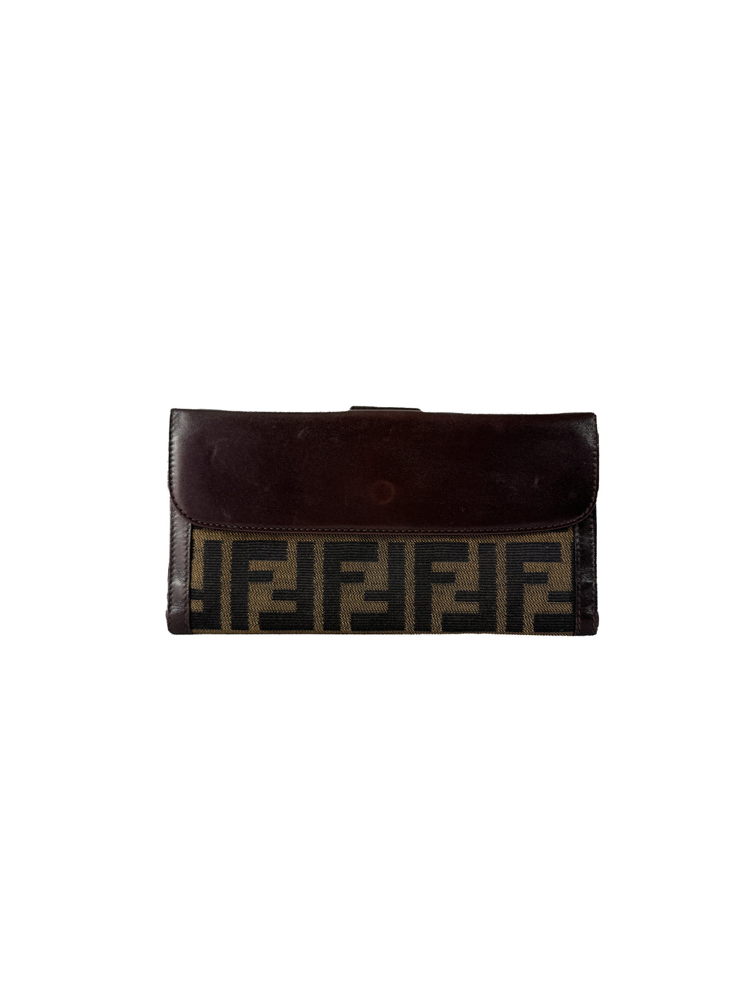 Fendi brown green Zucca print vintage wallet 2277-51339-009