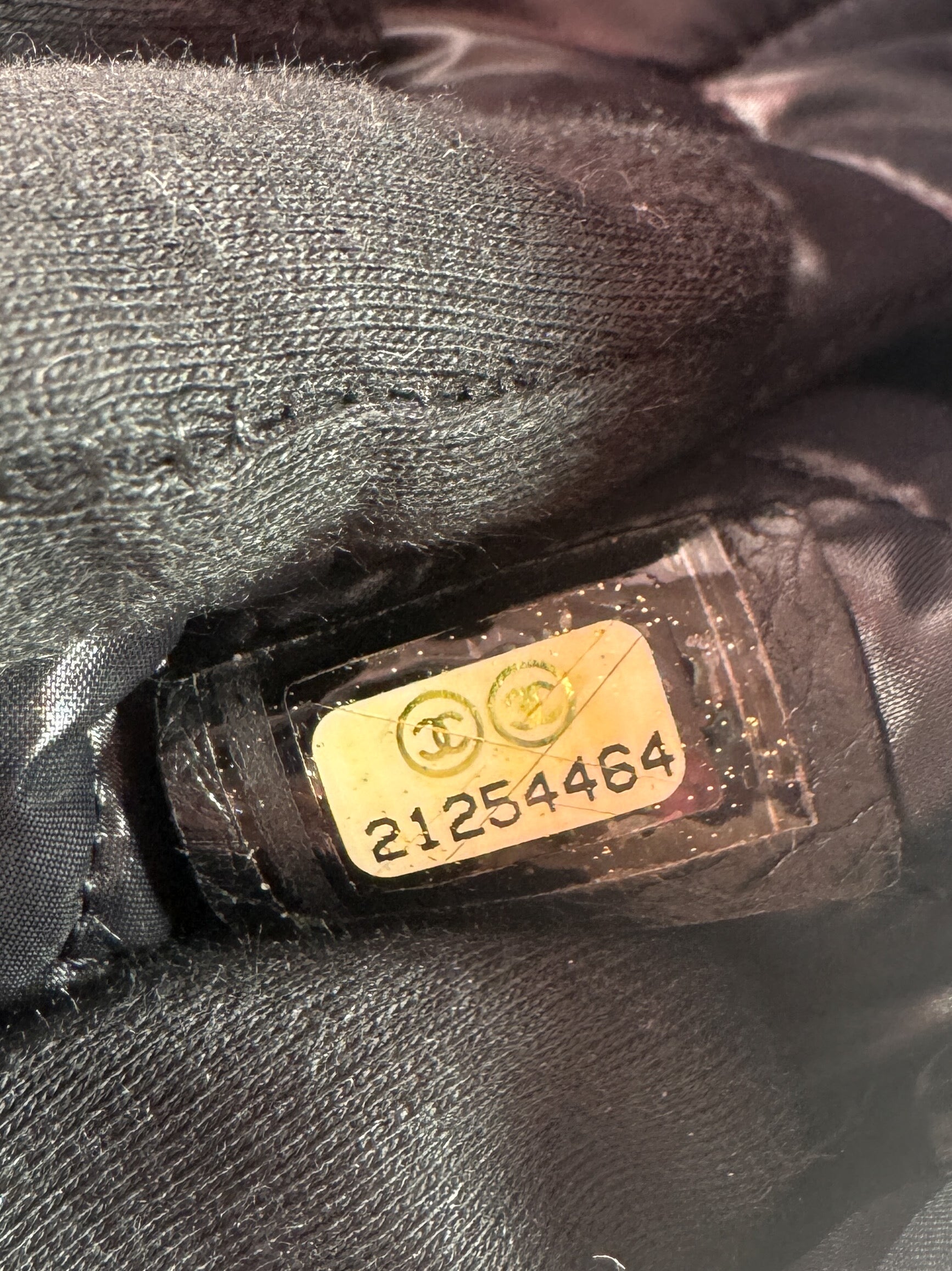 Chanel pewter chevron CC beauty clutch 21254464