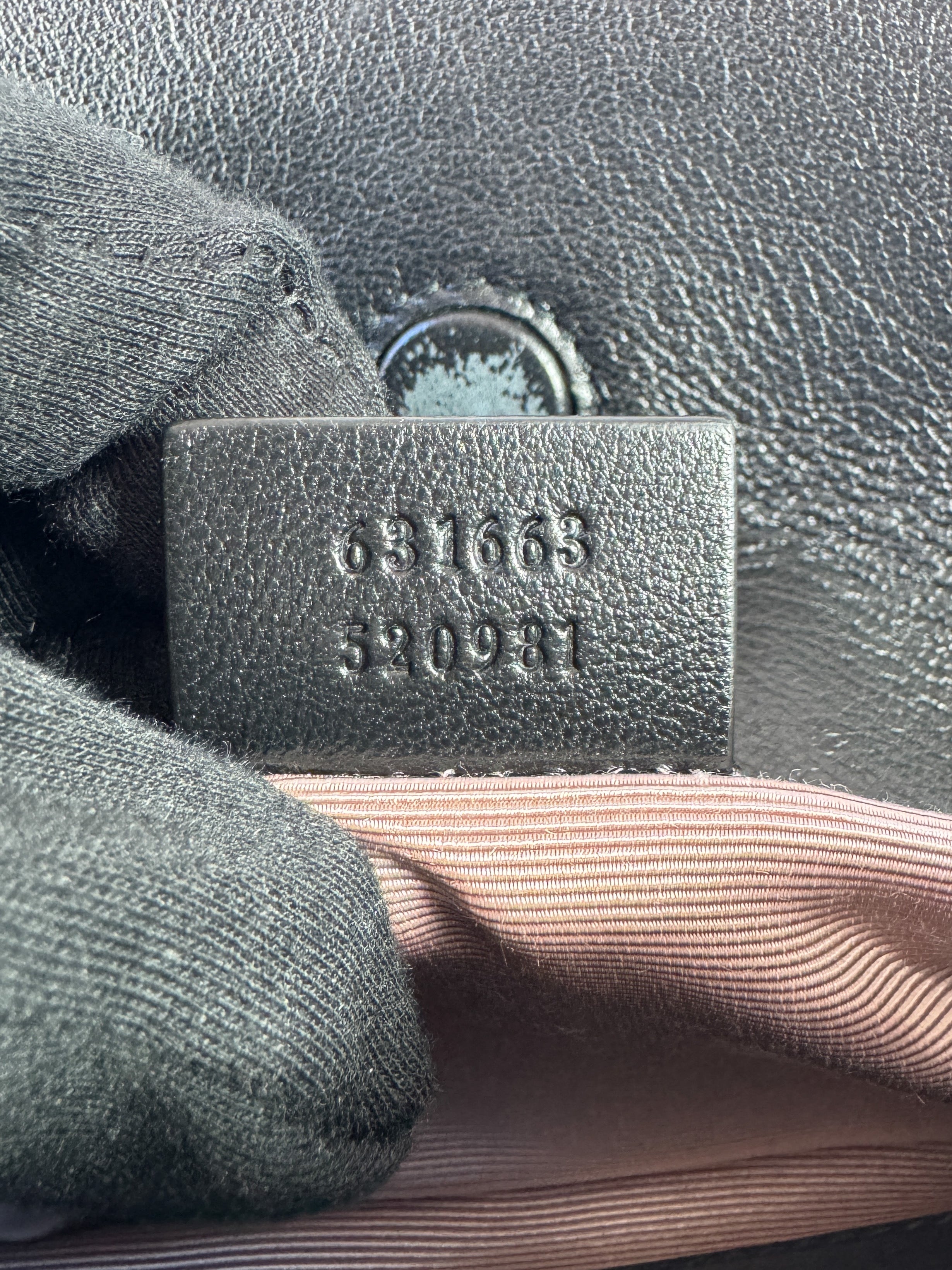 Gucci black lambskin small linea matisse top handle bag 631663520981