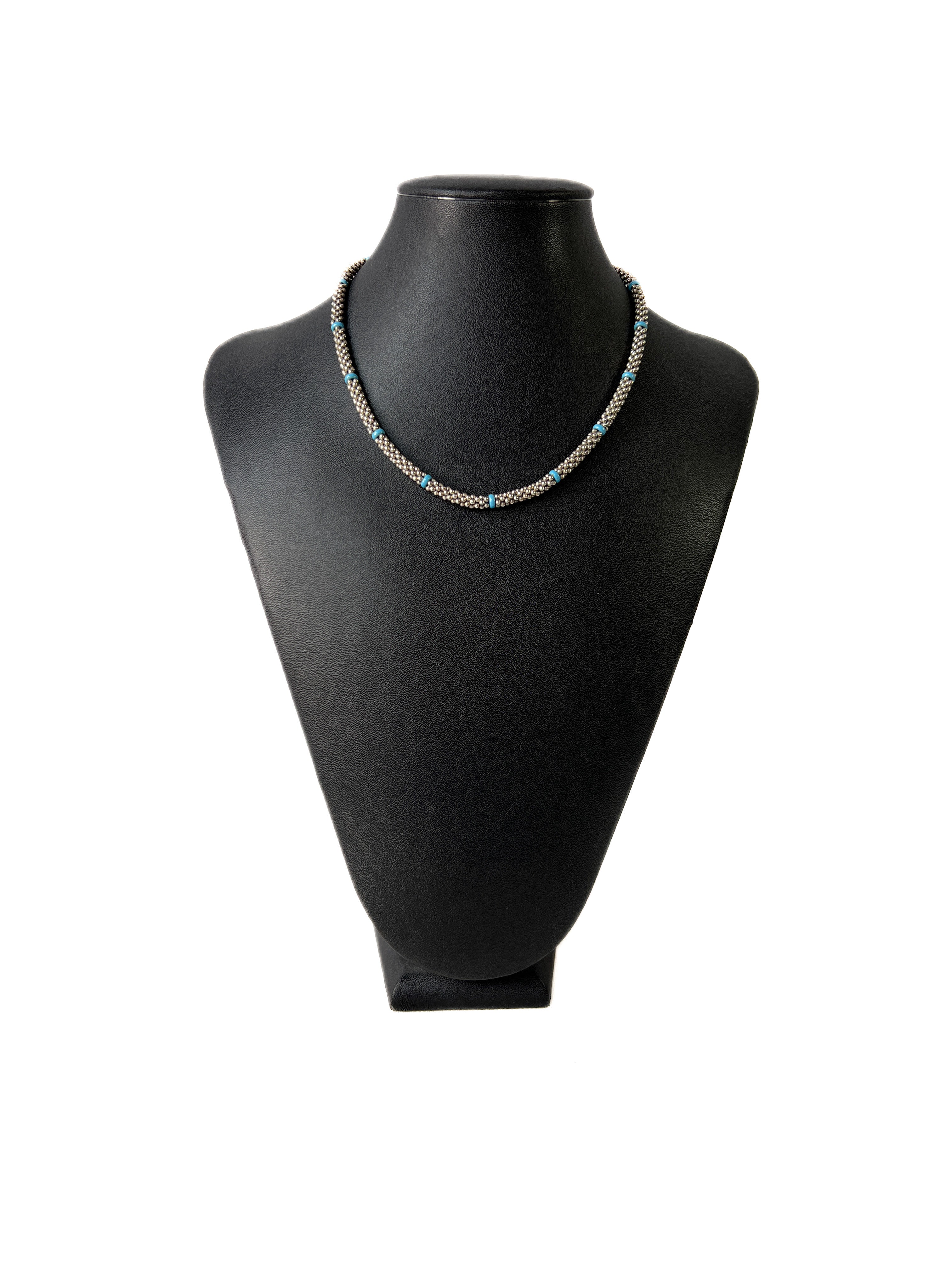 Lagos Ceramic Single Bead Station Caviar Necklace