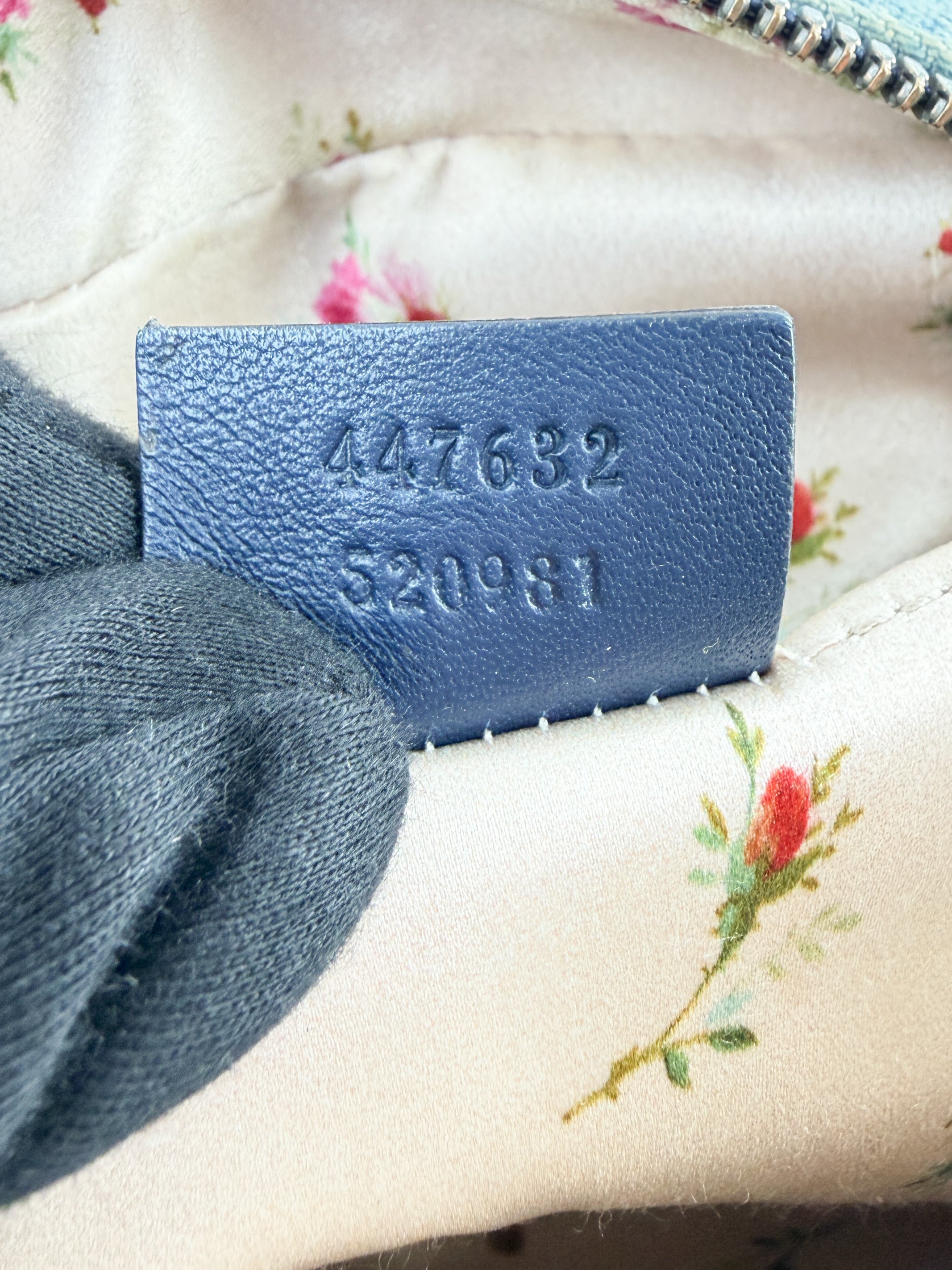 Gucci denim Marmont Matelassé Pearly GG crossbody 447632 520981