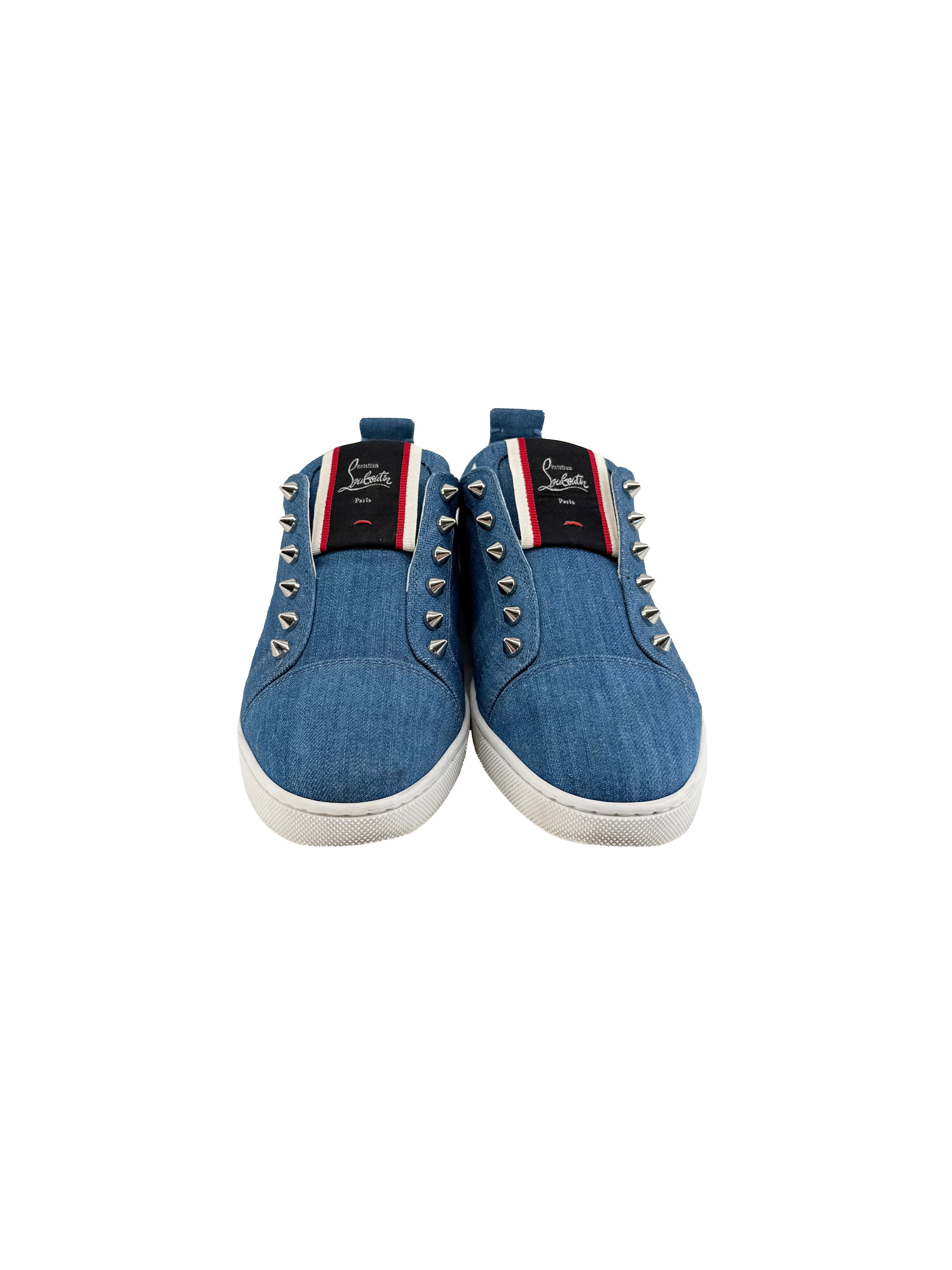 Christian Louboutin denim FAV sneakers size 38 BOX