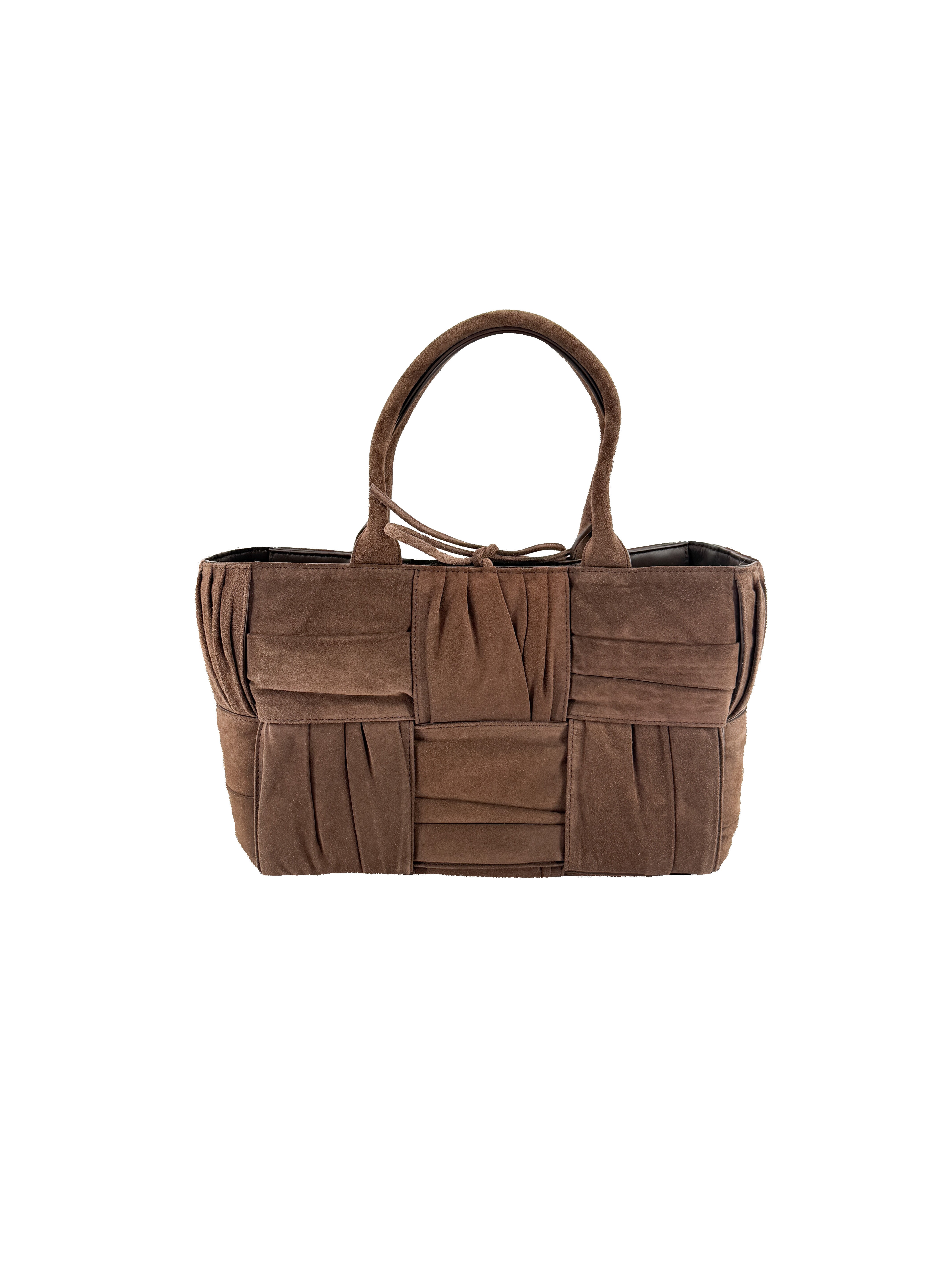 Bottega Veneta brown suede small Arco tote A00519390H